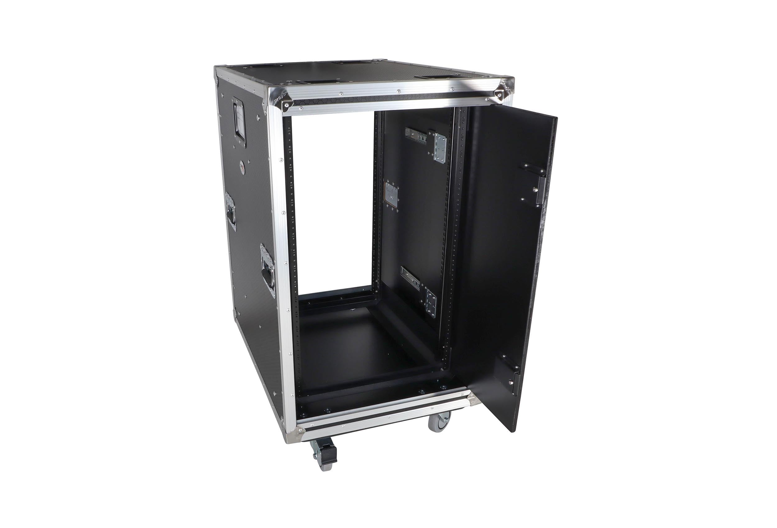 ProX XS-18USLAM24, 24-Inch Vertical Shock Mount Case with Sliding Doors and Caster Wheels - 18 Units by ProX Cases