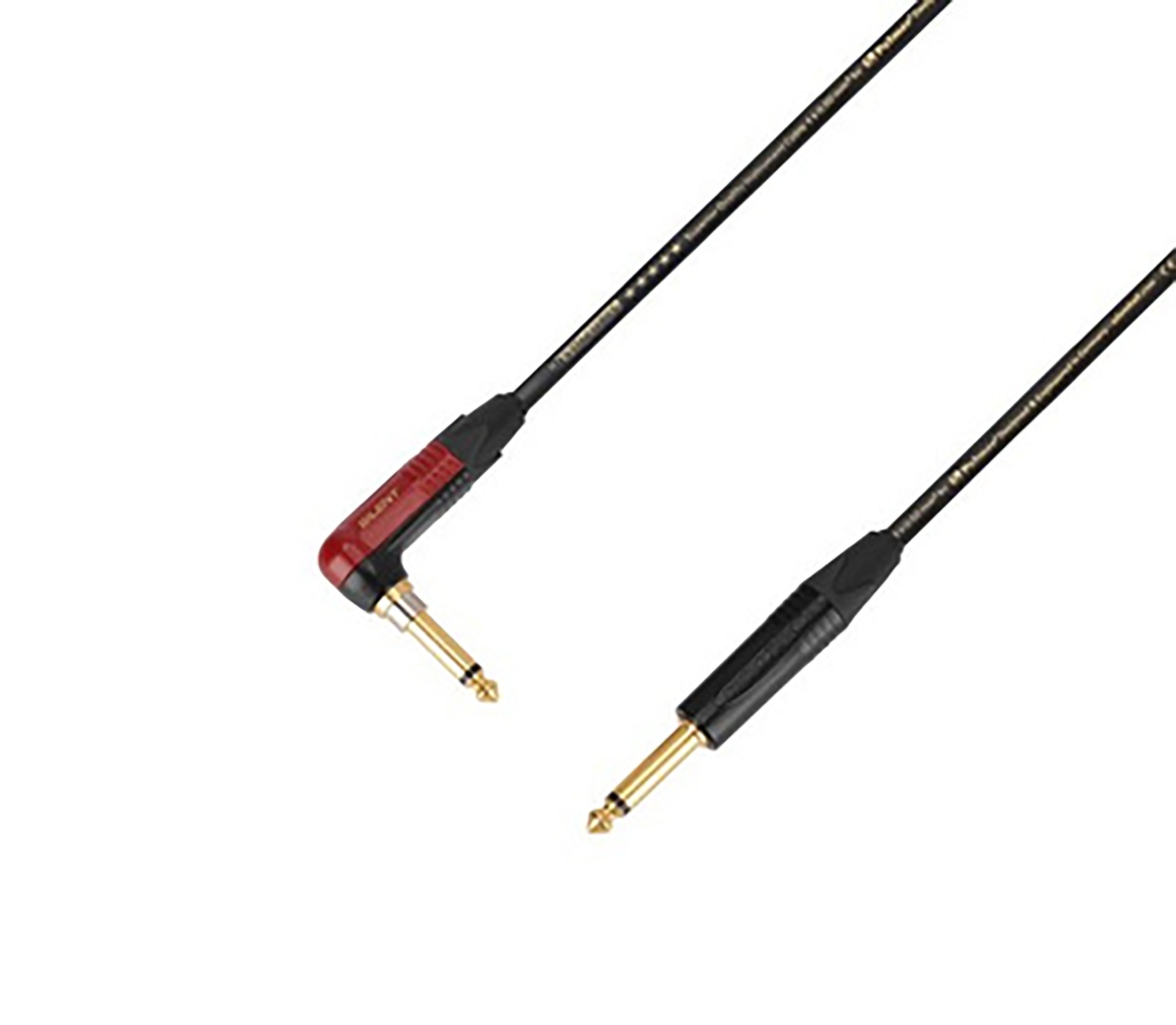 Adam Hall 5 STAR IPR 0300, Angled Neutrik SilentPLUG TS to TS Instrument Cable - 3 Meters by Adam Hall