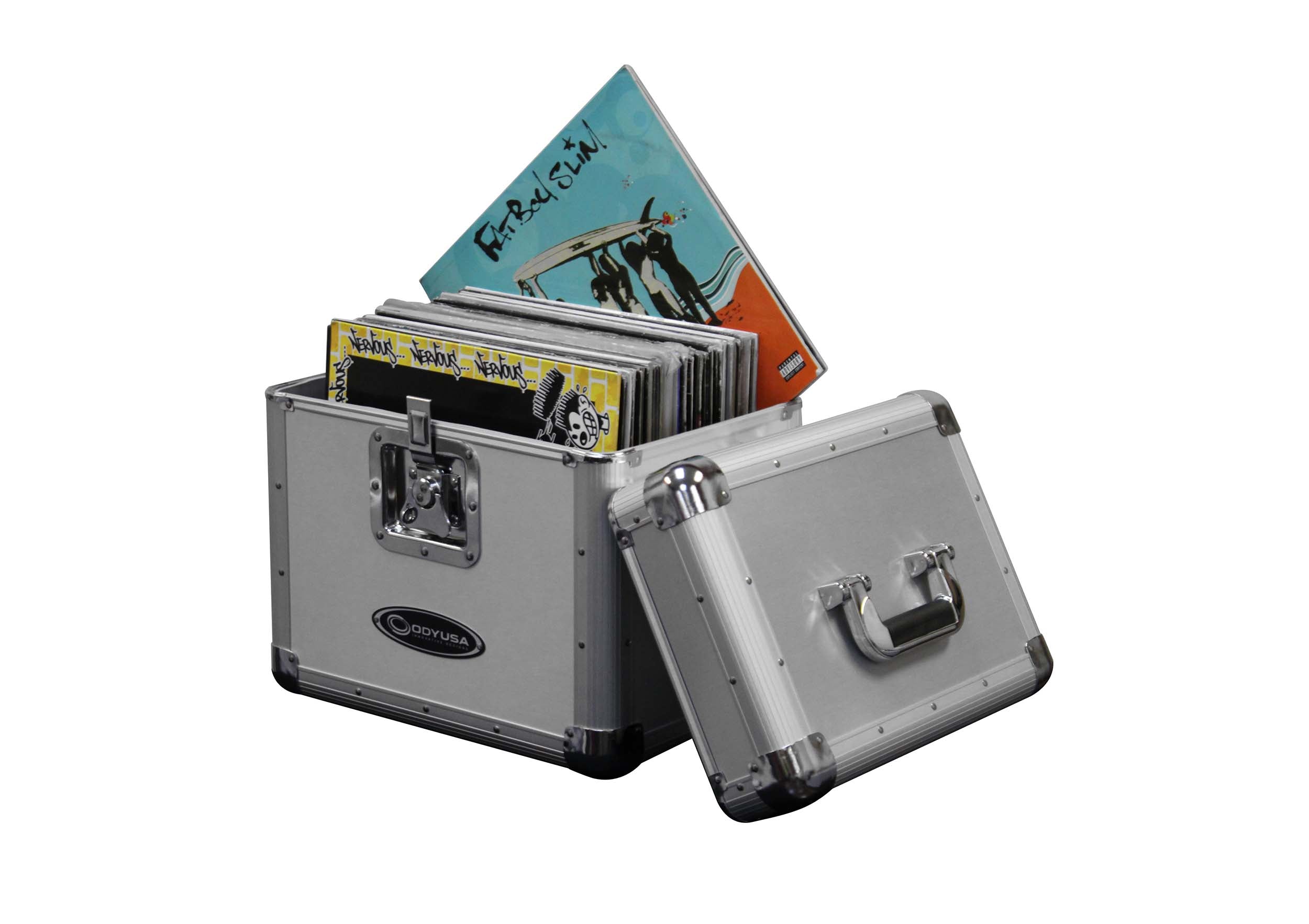 Odyssey KLP1SIL KROM Series Utility Case For 70 LPs and 12-Inch Vinyl Records - Silver by Odyssey