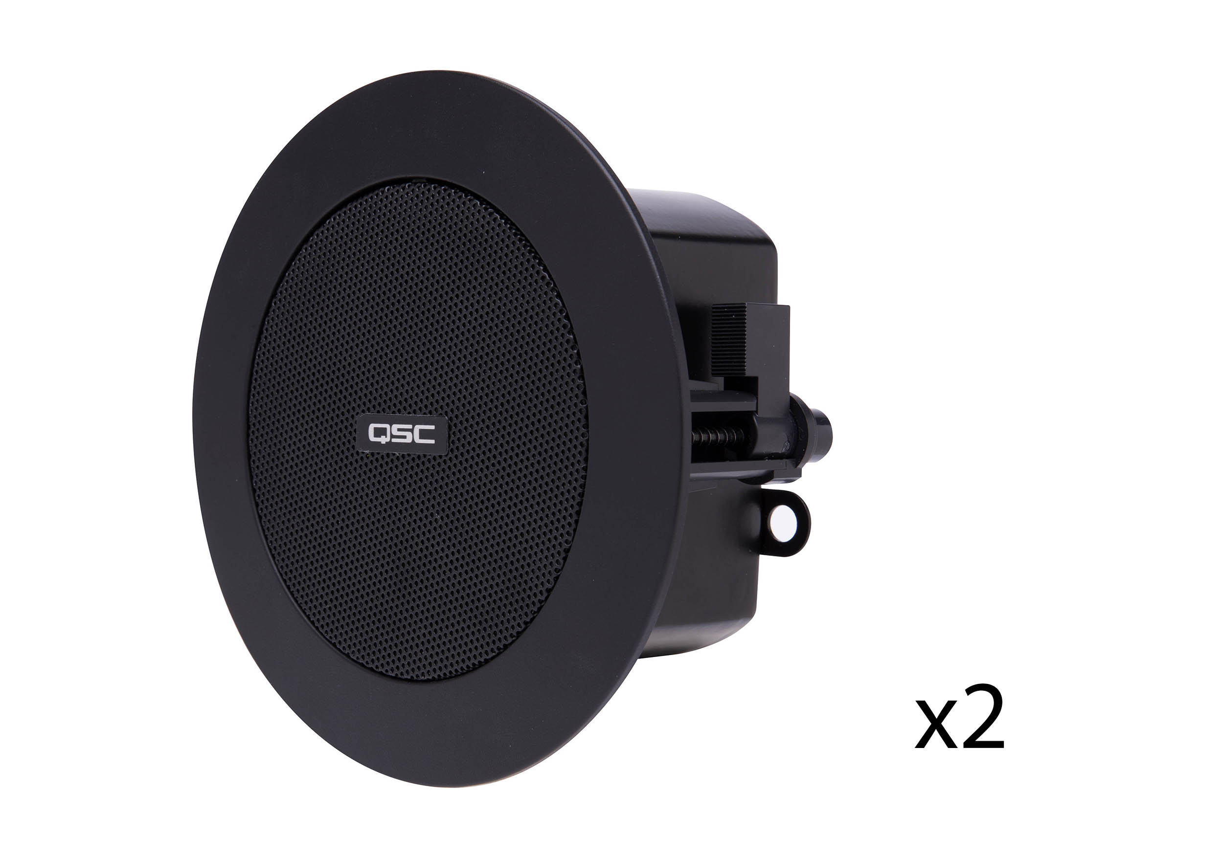 QSC AD-C.SAT-BK 2.75-Inch Small Format Ceiling Satellite Loudspeaker - Pair Black by QSC