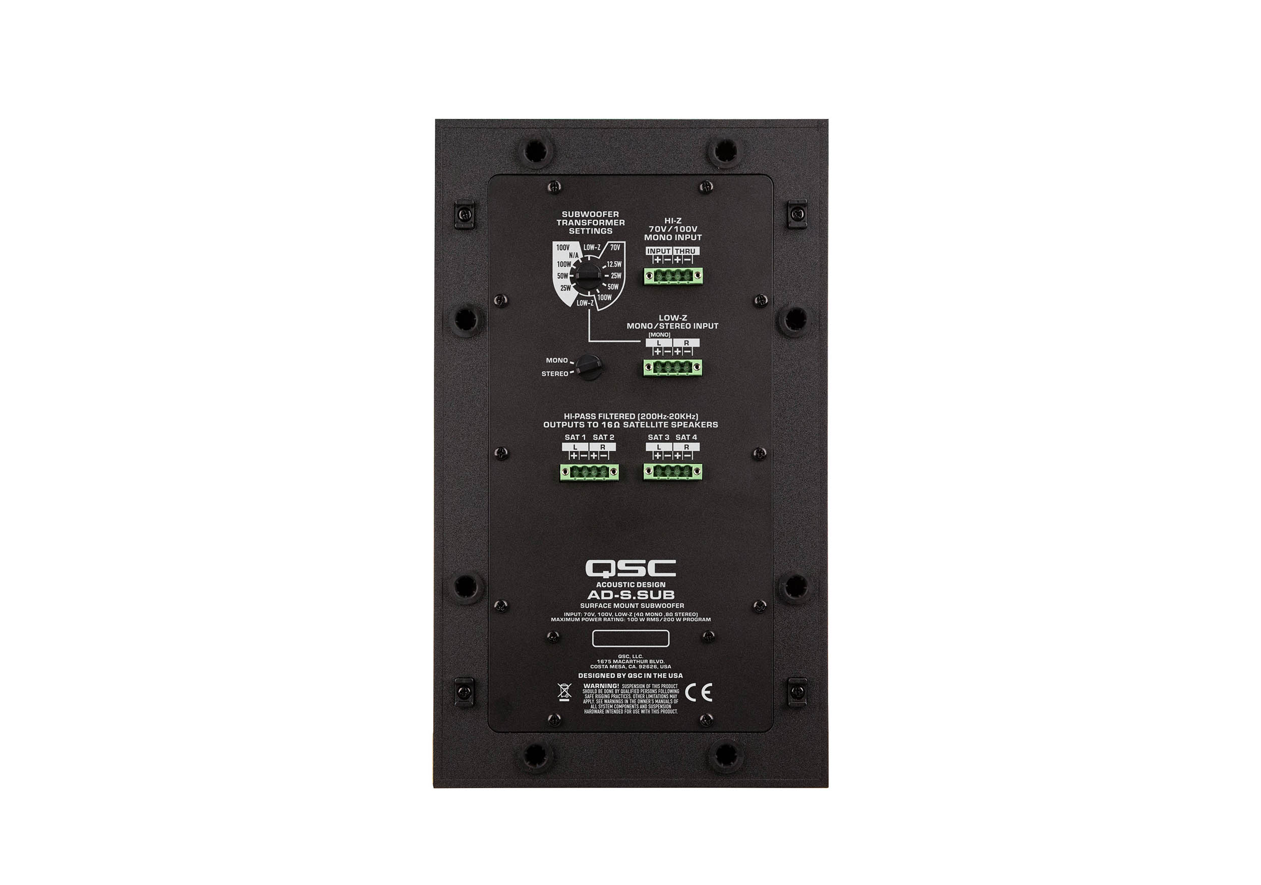 QSC AD-S.SUB 6.5-Inch Dual Voice Coil, Small Format Surface Subwoofer by QSC