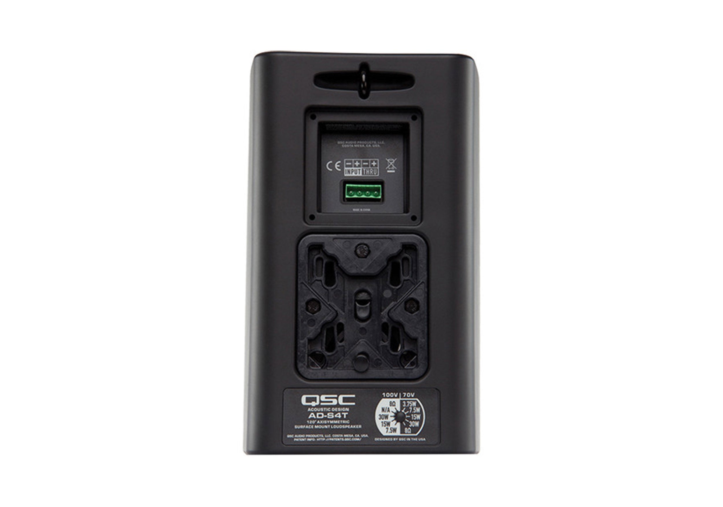 QSC AD-S4T-BK, Two-Way 4-Inch Surface Mount Loudspeaker - Pair Black by QSC