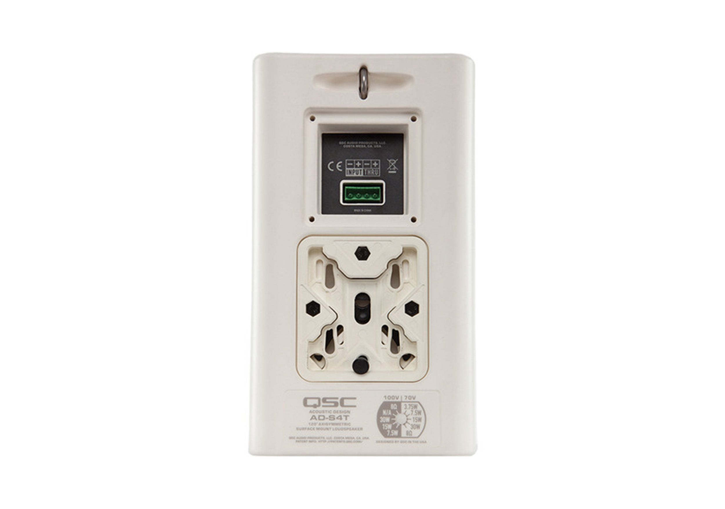 QSC AD-S4T-WH, Acoustic Design Series 4.5" 2-Way 50W Surface-Mount Loudspeaker - Pair White by QSC