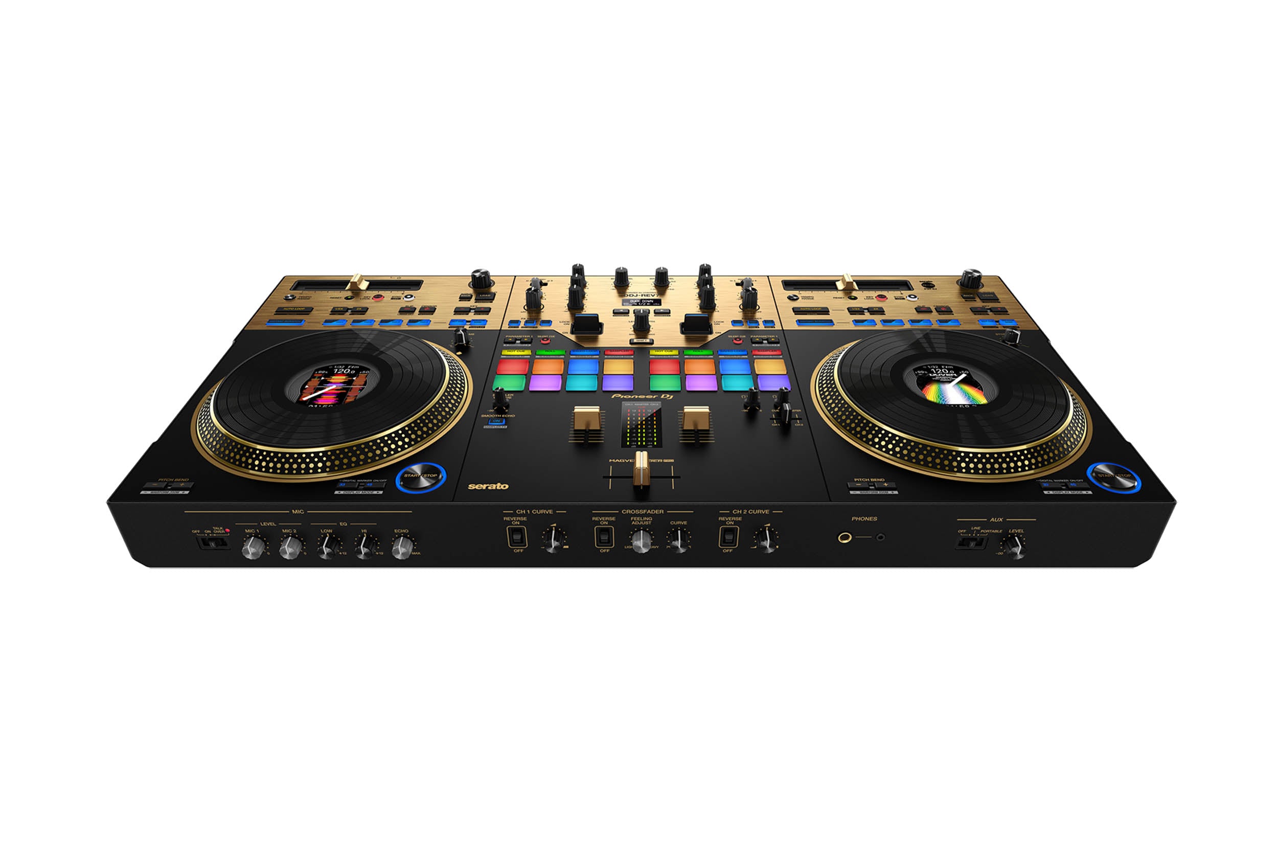 Pioneer DDJ-REV7-N Scratch Style 2-Channel Professional DJ Controller for Serato DJ Pro - Black And Gold by Pioneer DJ
