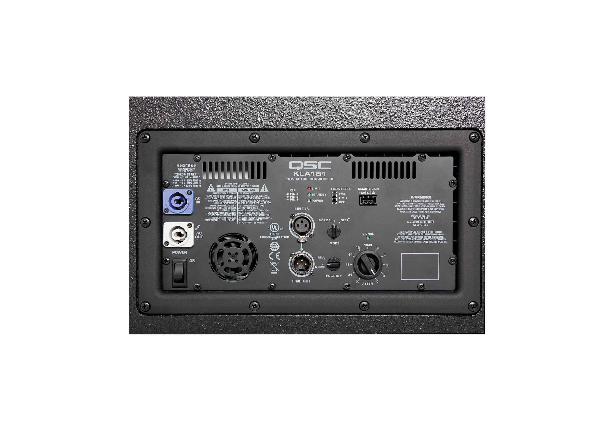 QSC KLA181-BK 1000W Powered 18-Inch Flying Subwoofer- Black by QSC