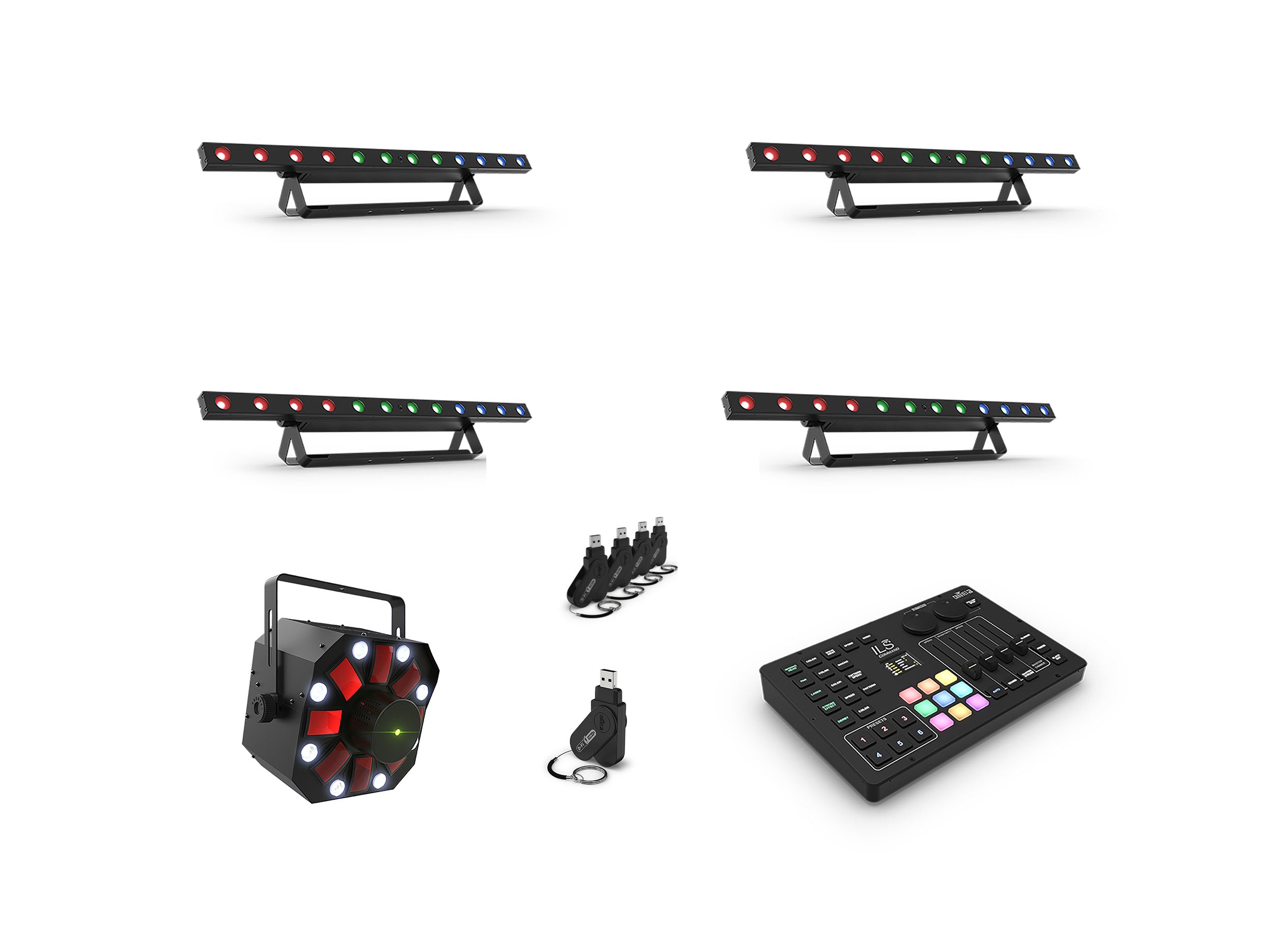 Chauvet DJ Linear Wash Lights DJ Lighting Package with Swarm 5 FX ILS, USB Transceivers and Lighting Controller by Chauvet DJ