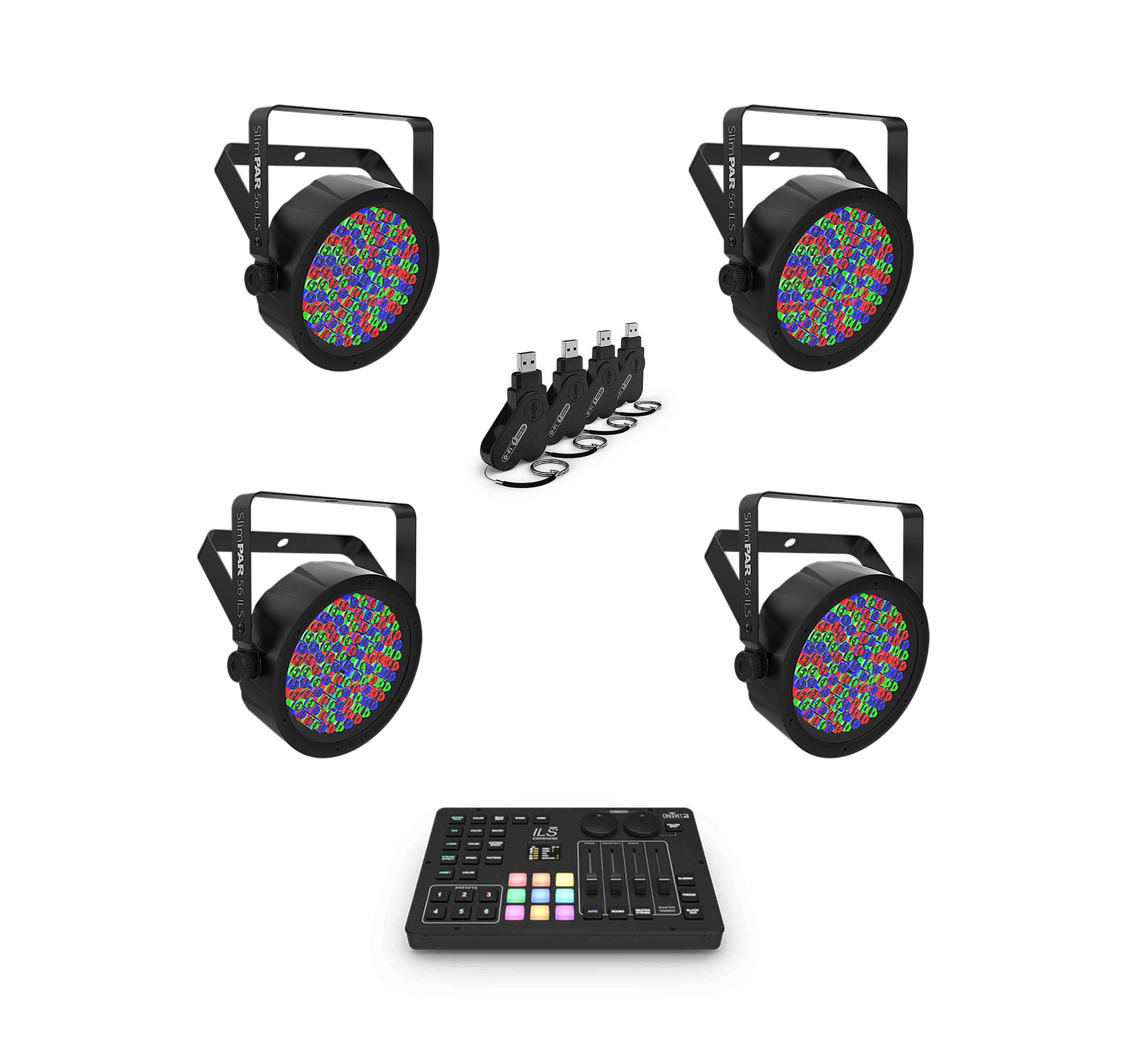 Chauvet DJ ILS SLIMPAR LED Wash Light DJ Package with Transceiver and Lighting Controller by Chauvet DJ
