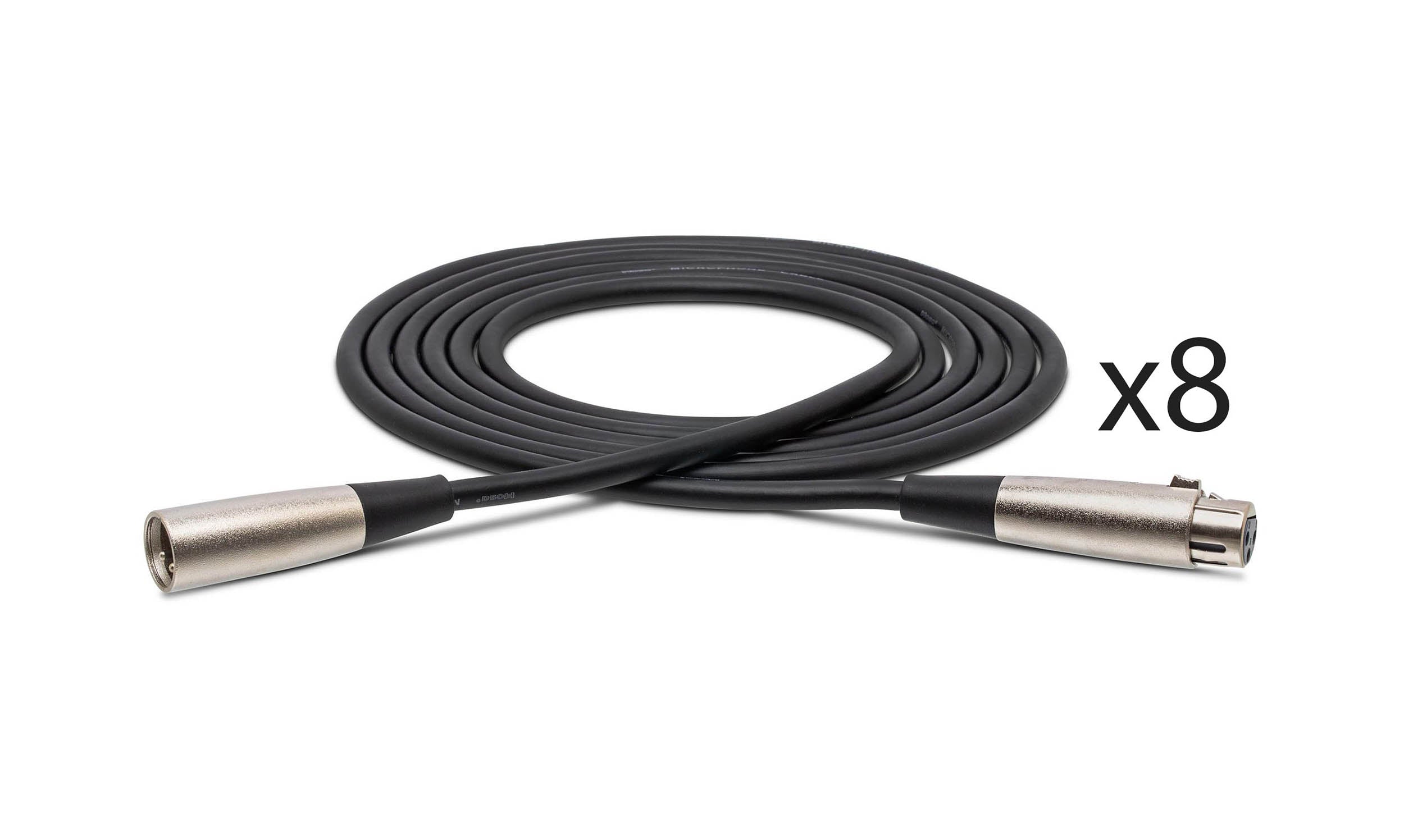 Hosa MCL-110-BULK 10 Ft Microphone Cable Package XLR3F to XLR3M - 8 Pack by HOSA