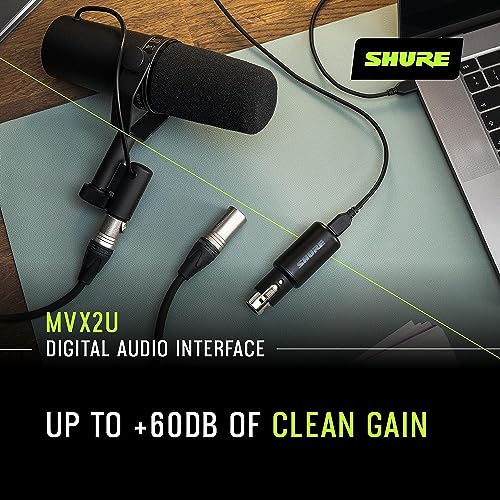 Shure SM7B + Shure MVX2U Bundle, Studio Vocal Recording Microphone with XLR to USB Connectivity by Shure