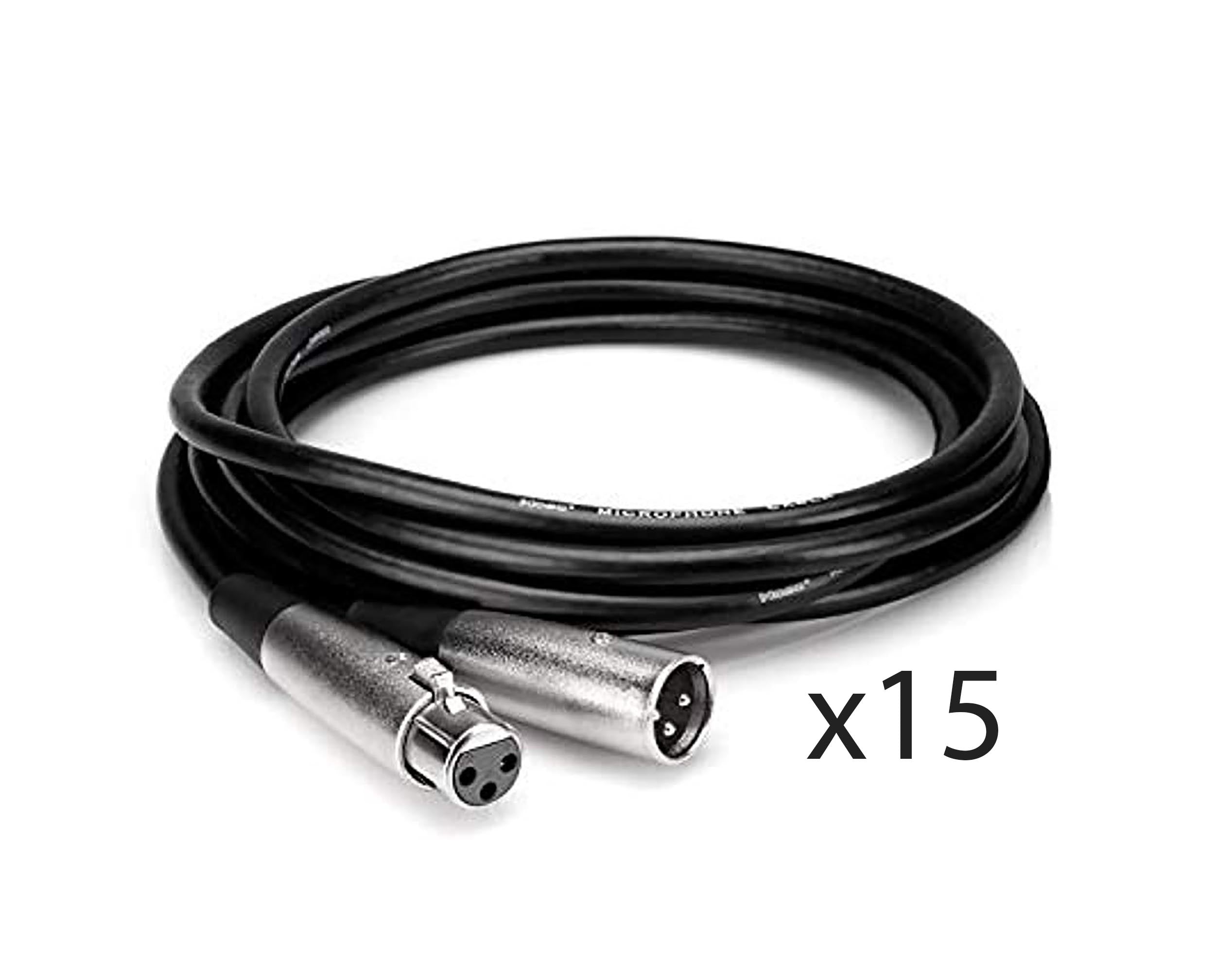 Hosa MCL-150-BULK 50 Ft Microphone Cable Package XLR3F to XLR3M - 15 Pack by HOSA