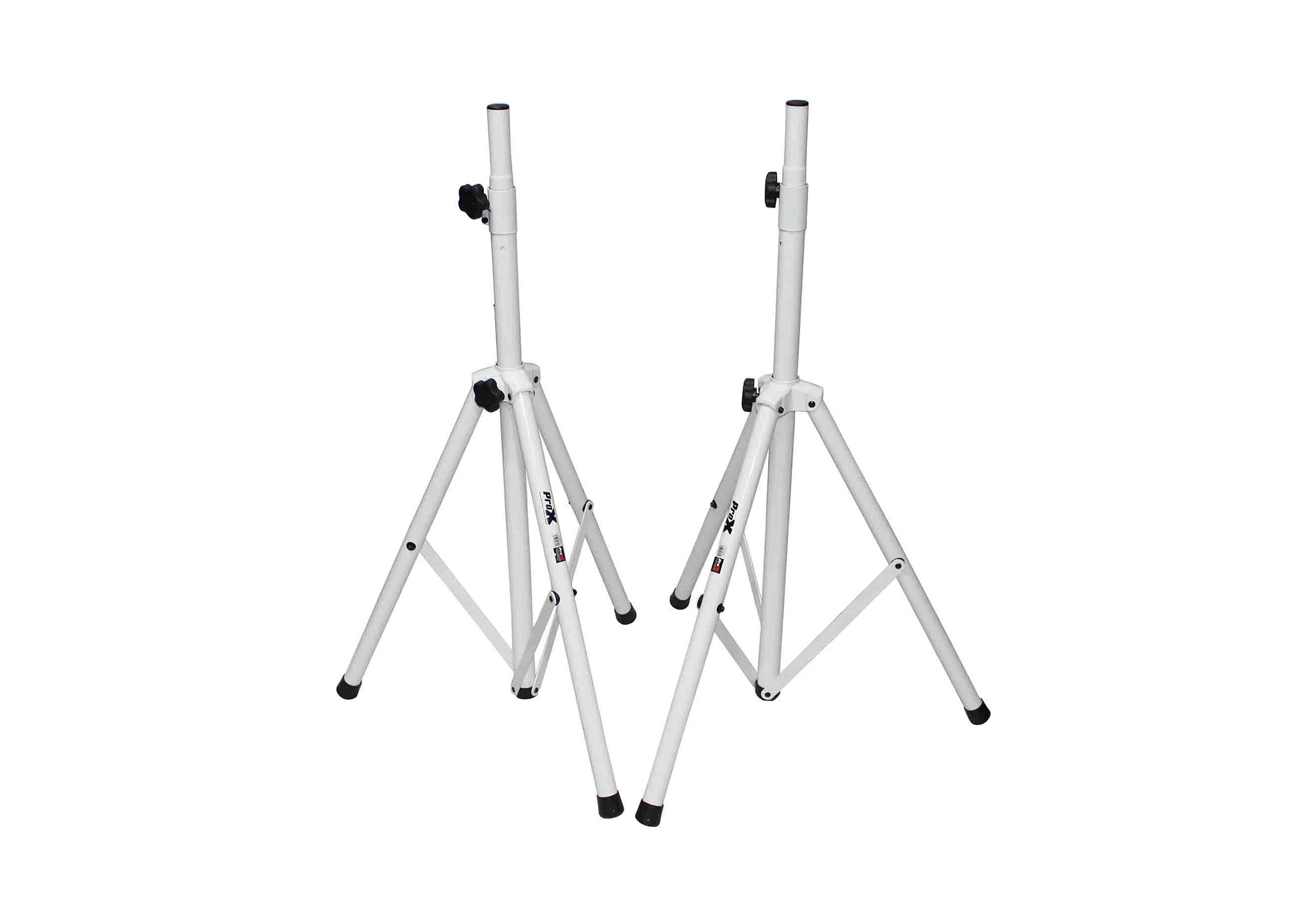 ProX T-SS28P White Heavy Duty All Metal Speaker Tripod Stand Set of Cloud Series 2, 4-7 ft (44"-84") by ProX Cases