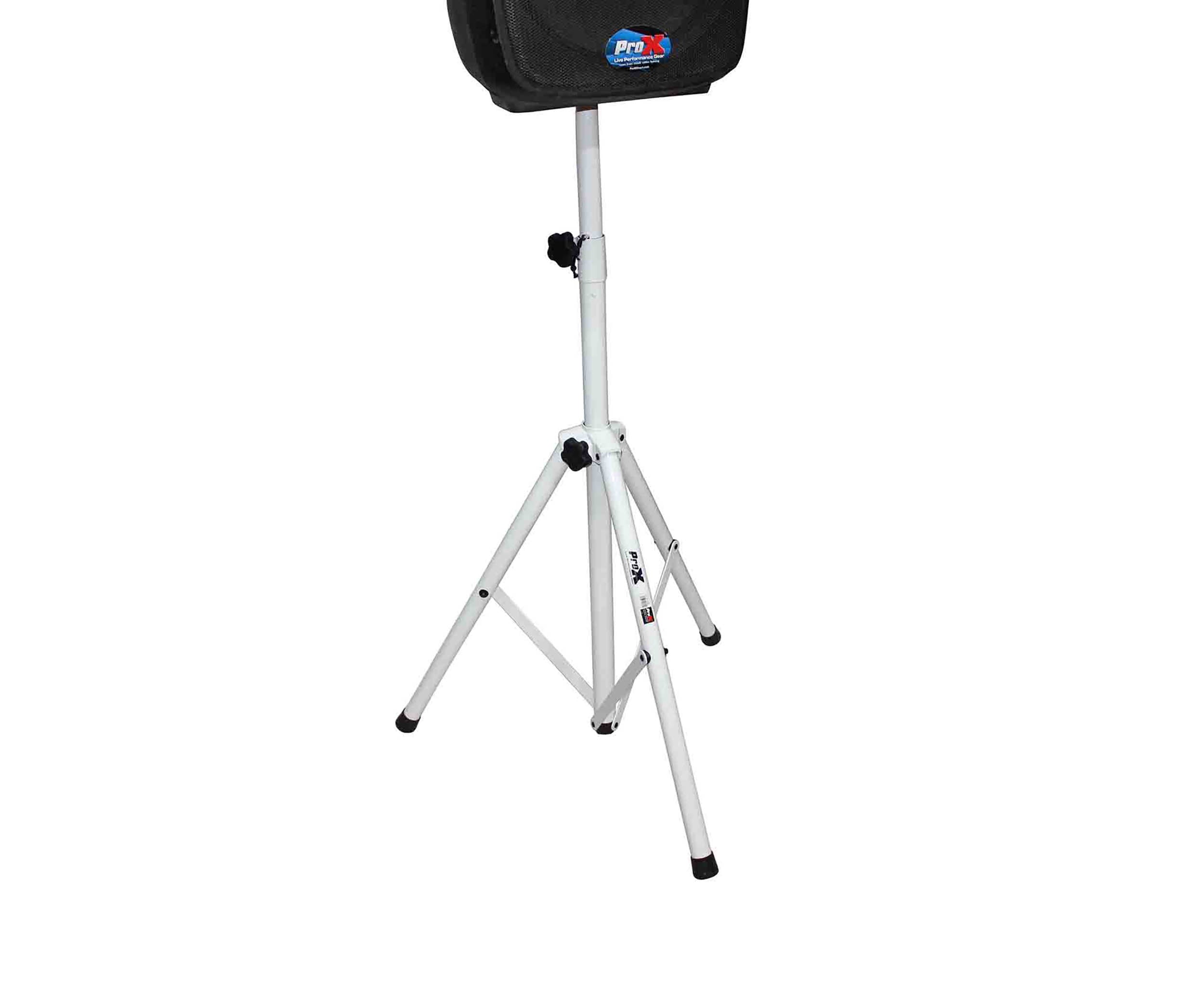 ProX T-SS28P White Heavy Duty All Metal Speaker Tripod Stand Set of Cloud Series 2, 4-7 ft (44"-84") by ProX Cases