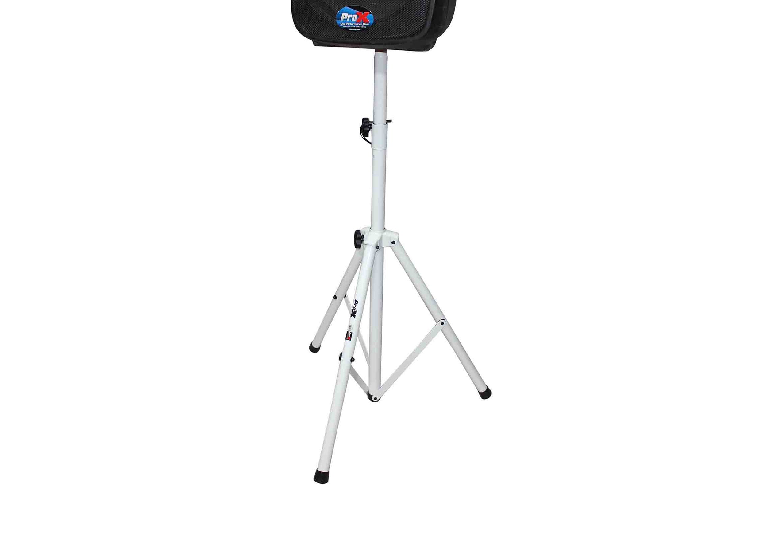 ProX T-SS28P White Heavy Duty All Metal Speaker Tripod Stand Set of Cloud Series 2, 4-7 ft (44"-84") by ProX Cases
