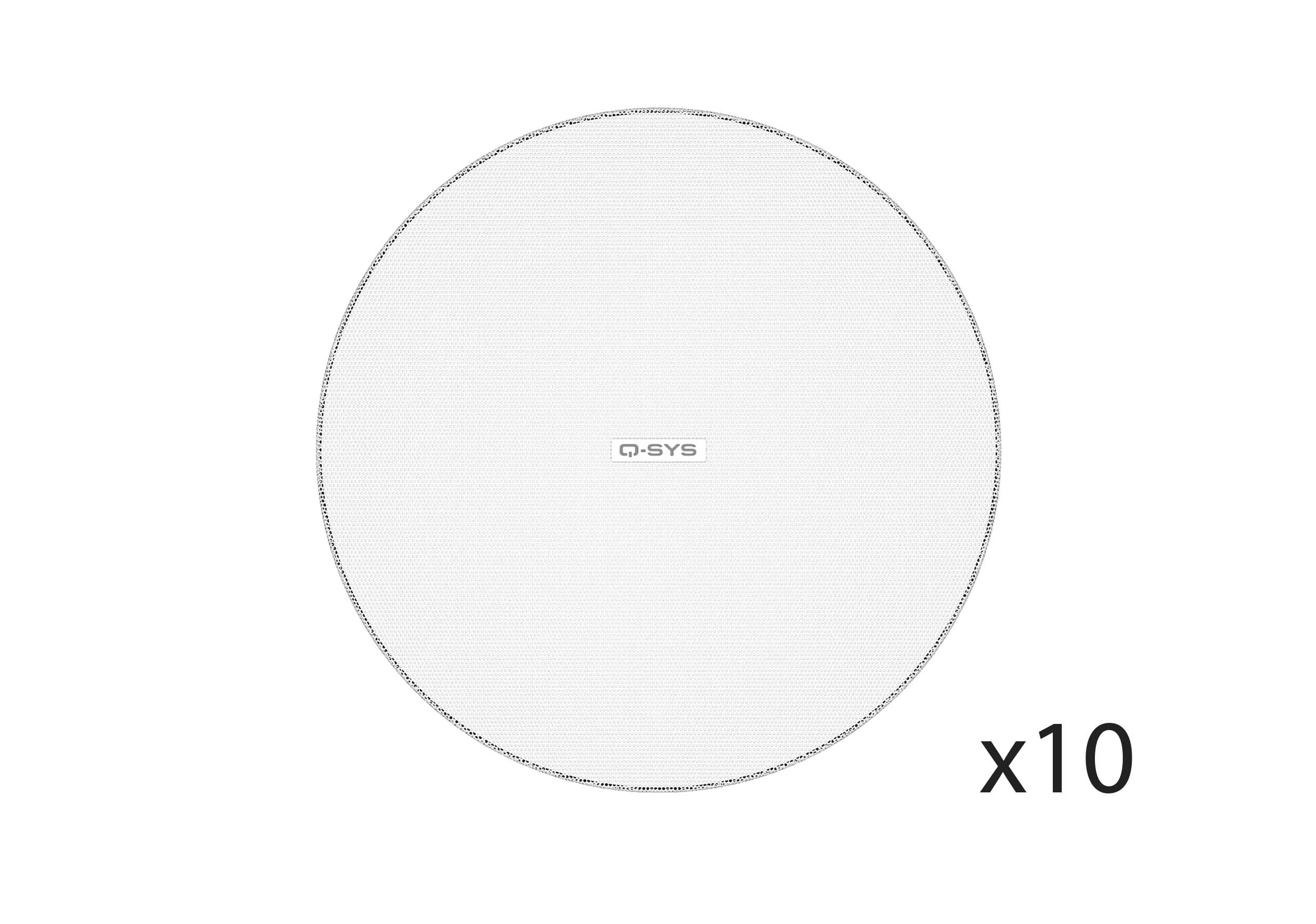 QSC AD-C245C-WH Zero Bezel Collar and Grille for 245mm Ceiling Speakers - White 10 Pack by QSC