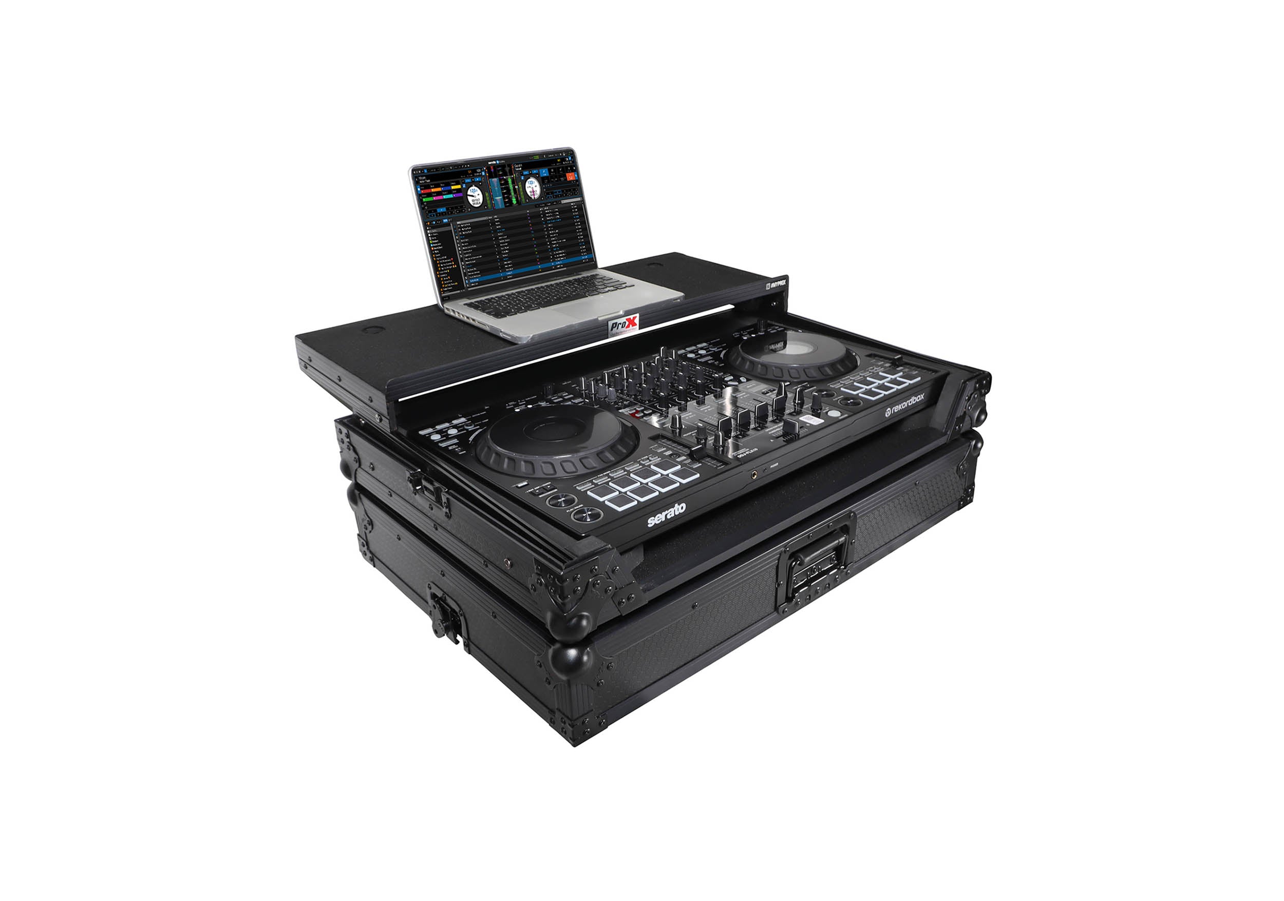 ProX XS-FLX10LTBL Pioneer DDJ-FLX10 or DDJ-GRV6 ATA Sim Flight Style Road Case with Sliding Laptop Shelf - Black by ProX Cases
