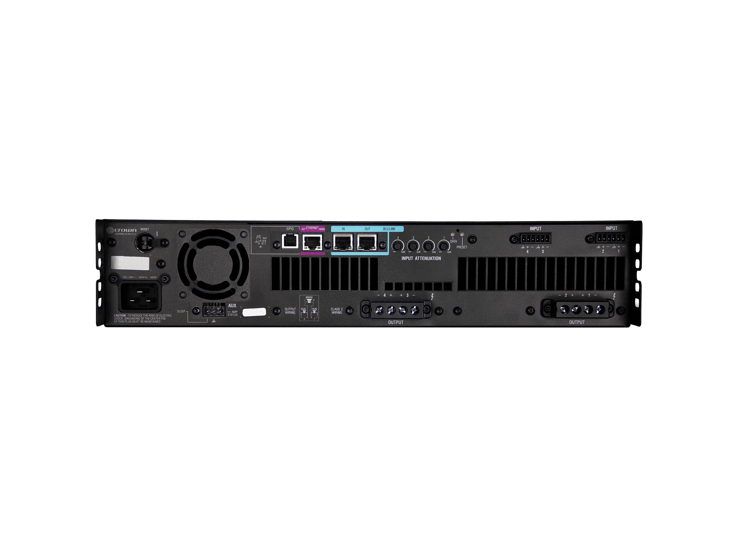 Crown Audio DCI4X1250N, 4-Channel DriveCore Install Network Amplifier with BLU - 1250 Watt by Crown