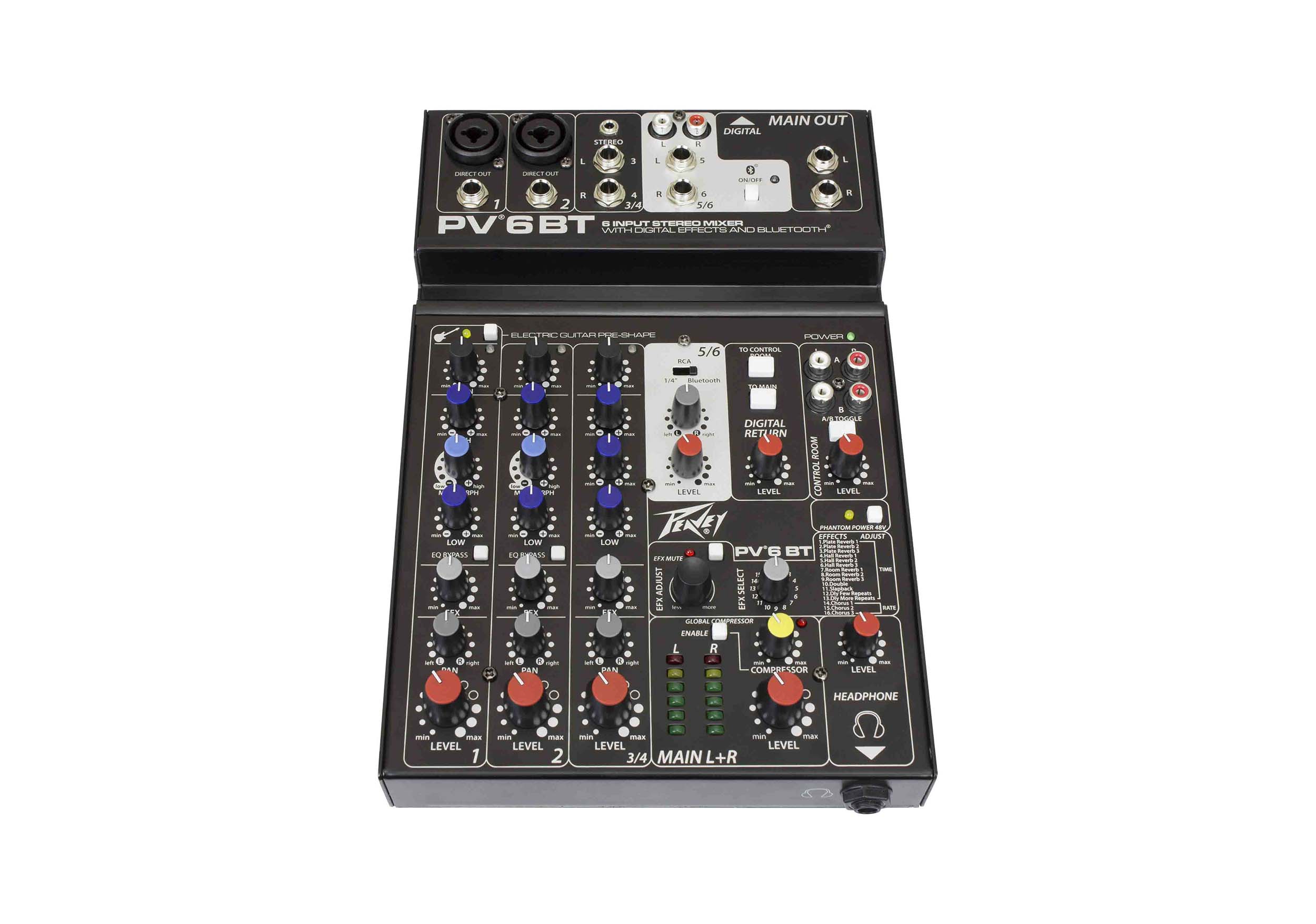 Peavey PV 6 BT Compact Mixer 6 Channel with Bluetooth by Peavey