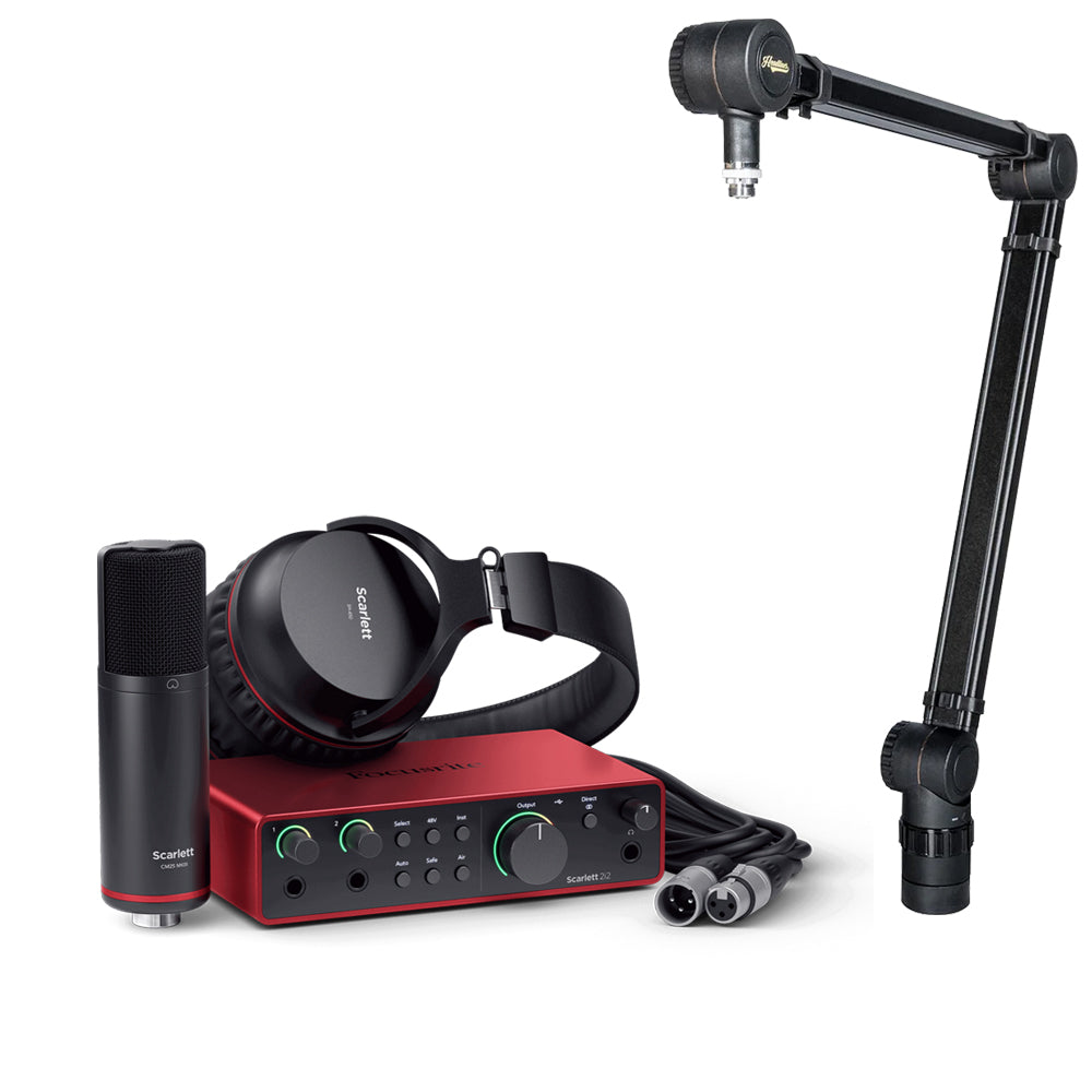Focusrite Scarlett 2i2 Studio 4th Gen - DJ Package with Interface, Condenser Mic, Headphones and Microphone Stand by Focusrite