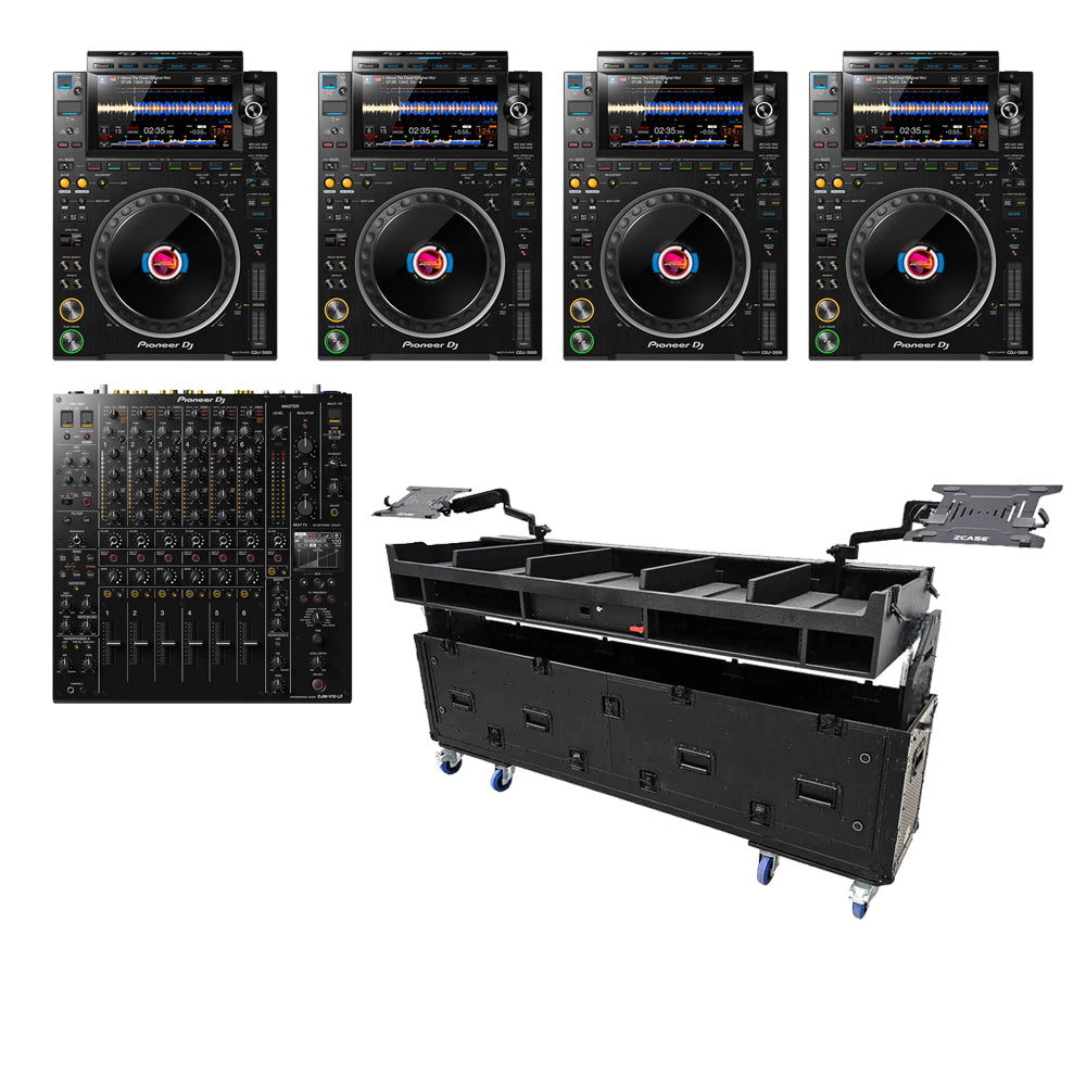 Pioneer DJ CDJ-3000 Multi-Media Player DJ Package Including Mixer and Hydraulic Case by Pioneer DJ
