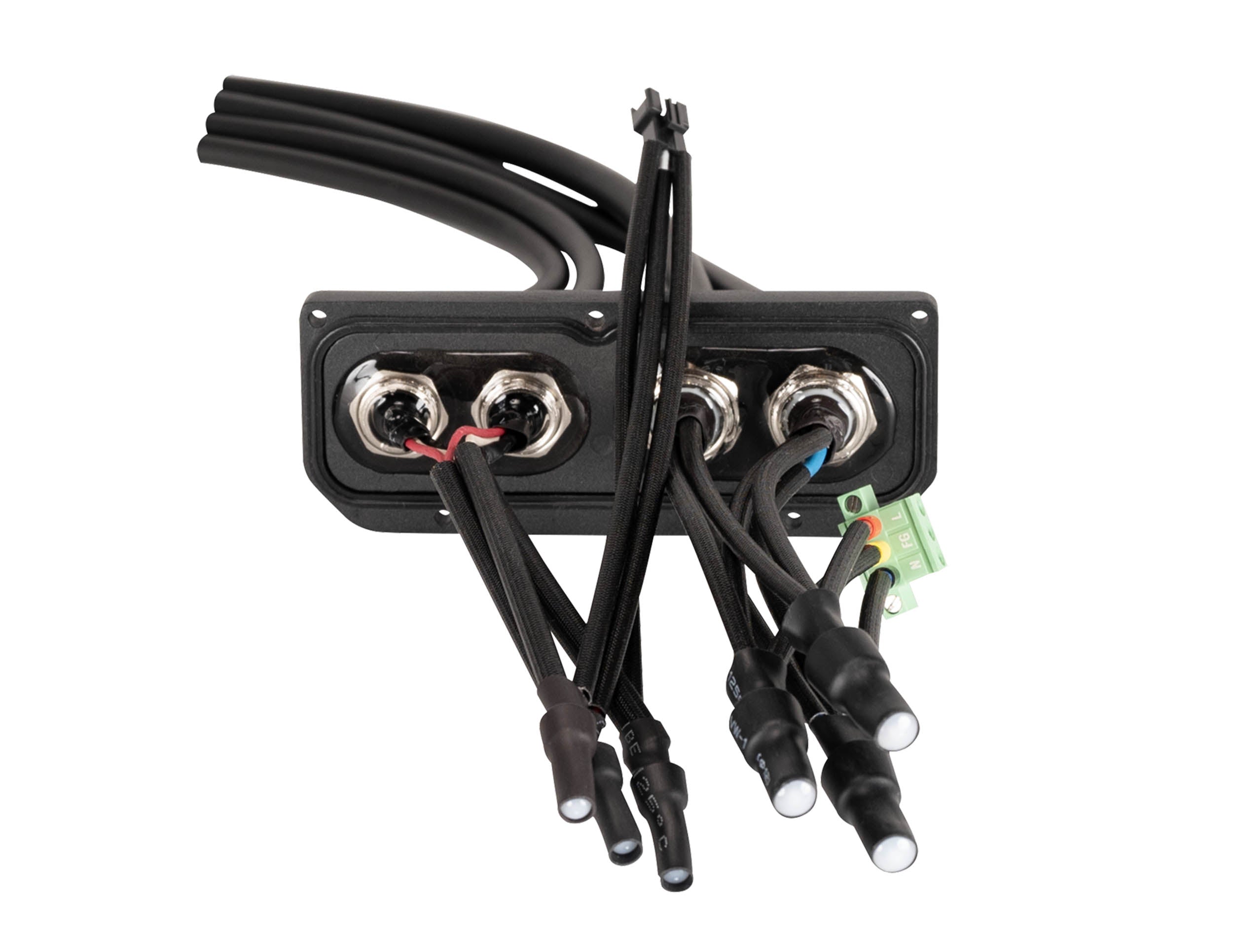 Elation 4W Hardwire Plate Accessory Plate with Power and DMX I/O Tails by Elation