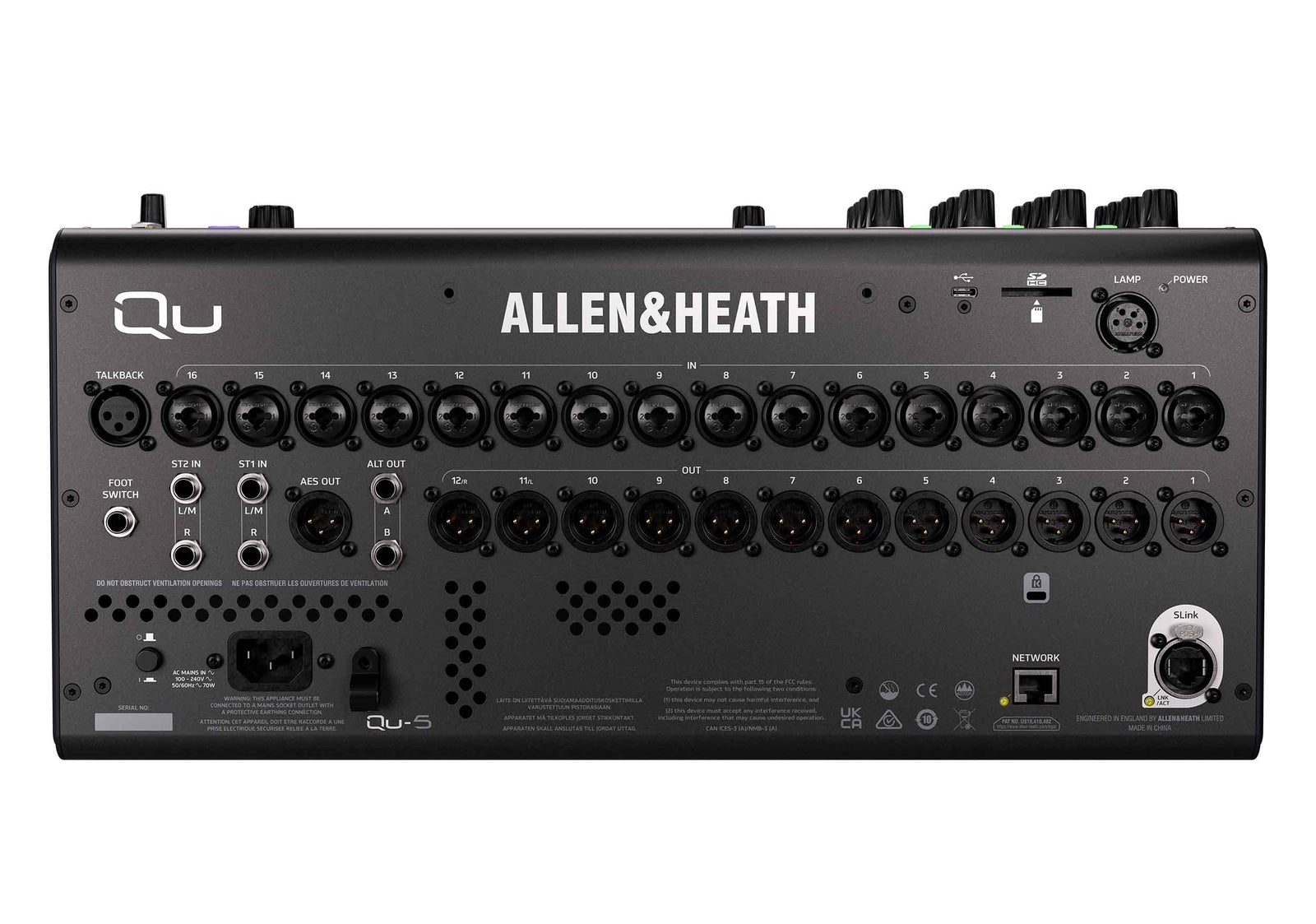 Allen & Heath Qu-5/Qu-5D Digital Mixer 38 Input / 24 output - 96kHz XCVI Core by ALLEN & HEATH