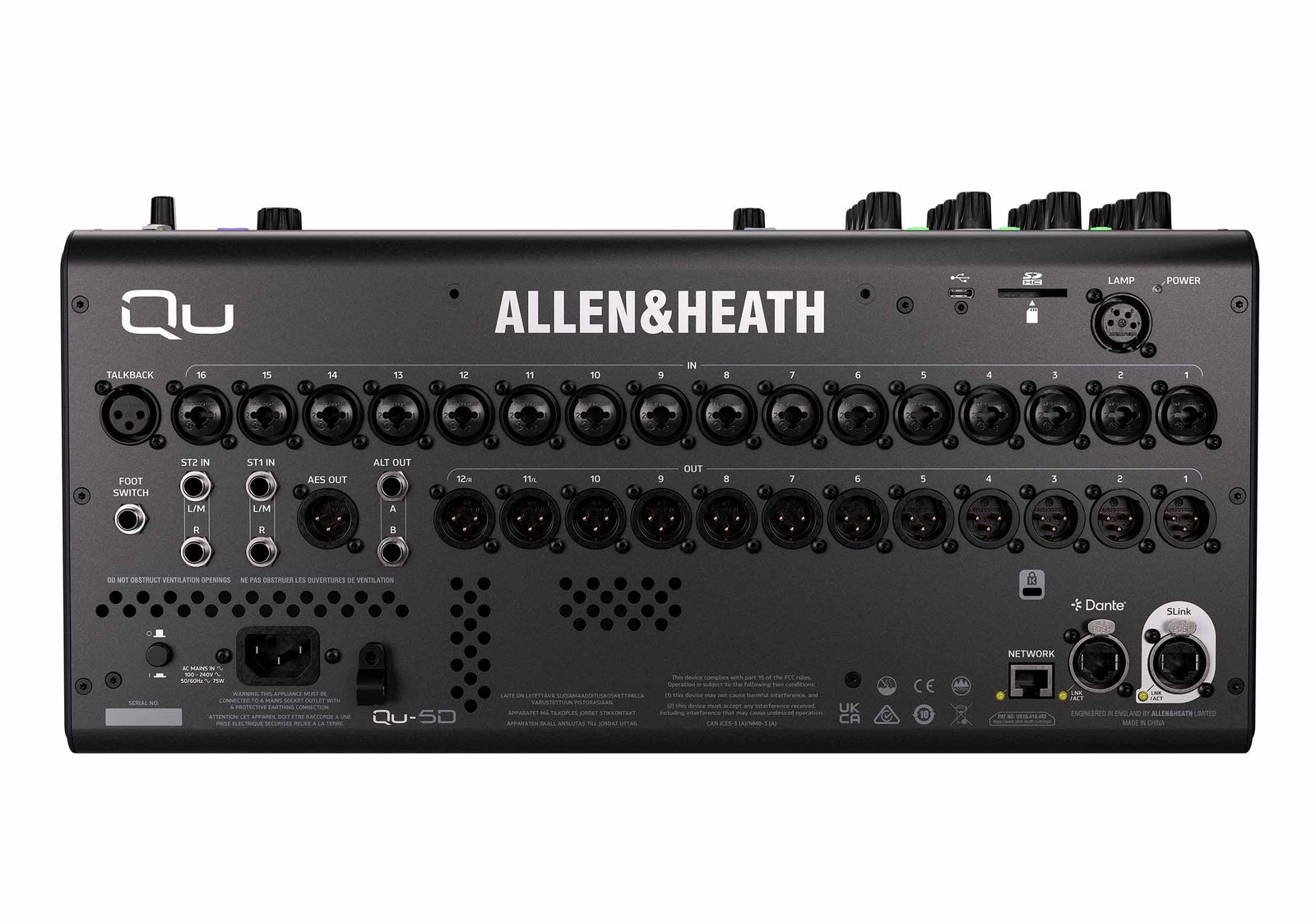 Allen & Heath Qu-5/Qu-5D Digital Mixer 38 Input / 24 output - 96kHz XCVI Core by ALLEN & HEATH