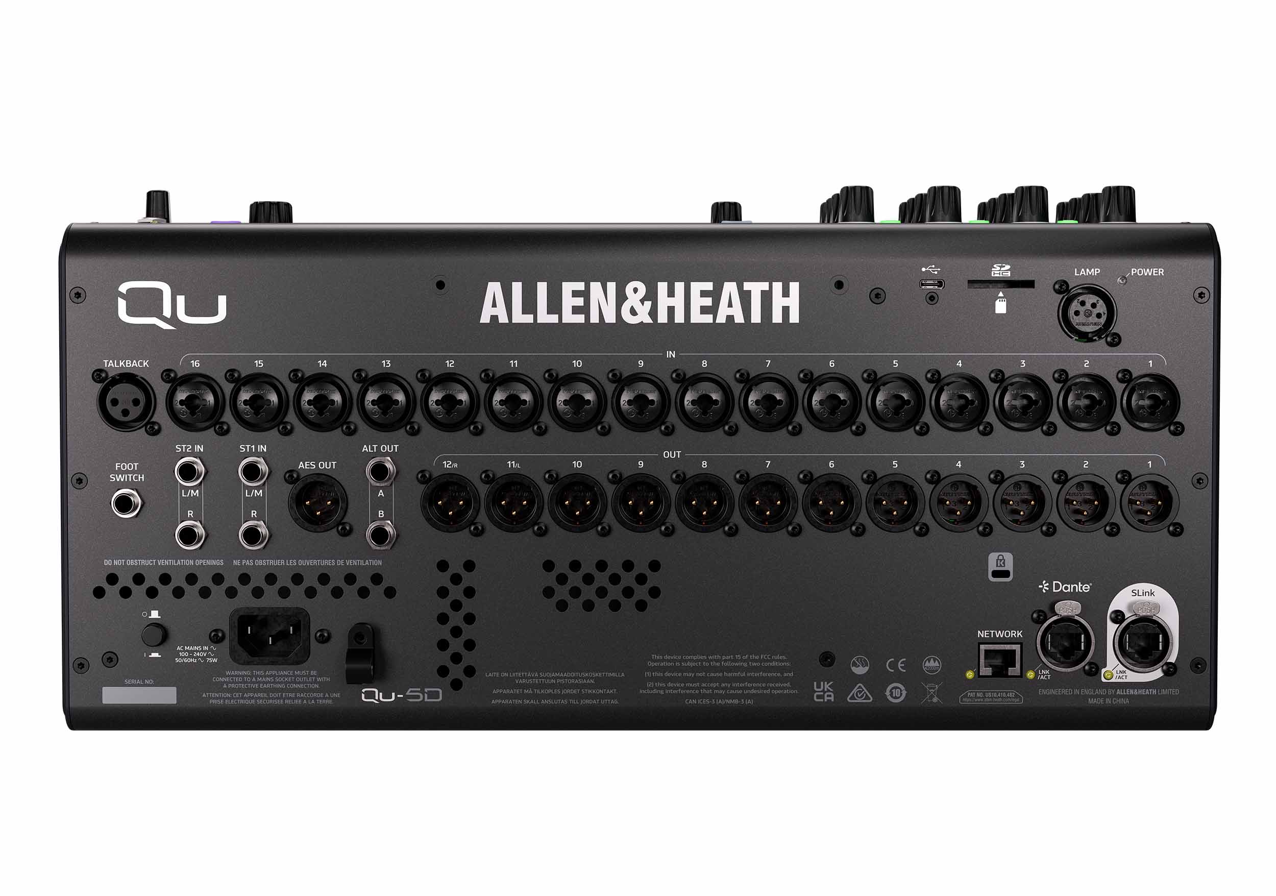 Allen & Heath Qu-5/Qu-5D Digital Mixer 38 Input / 24 output - 96kHz XCVI Core by ALLEN & HEATH