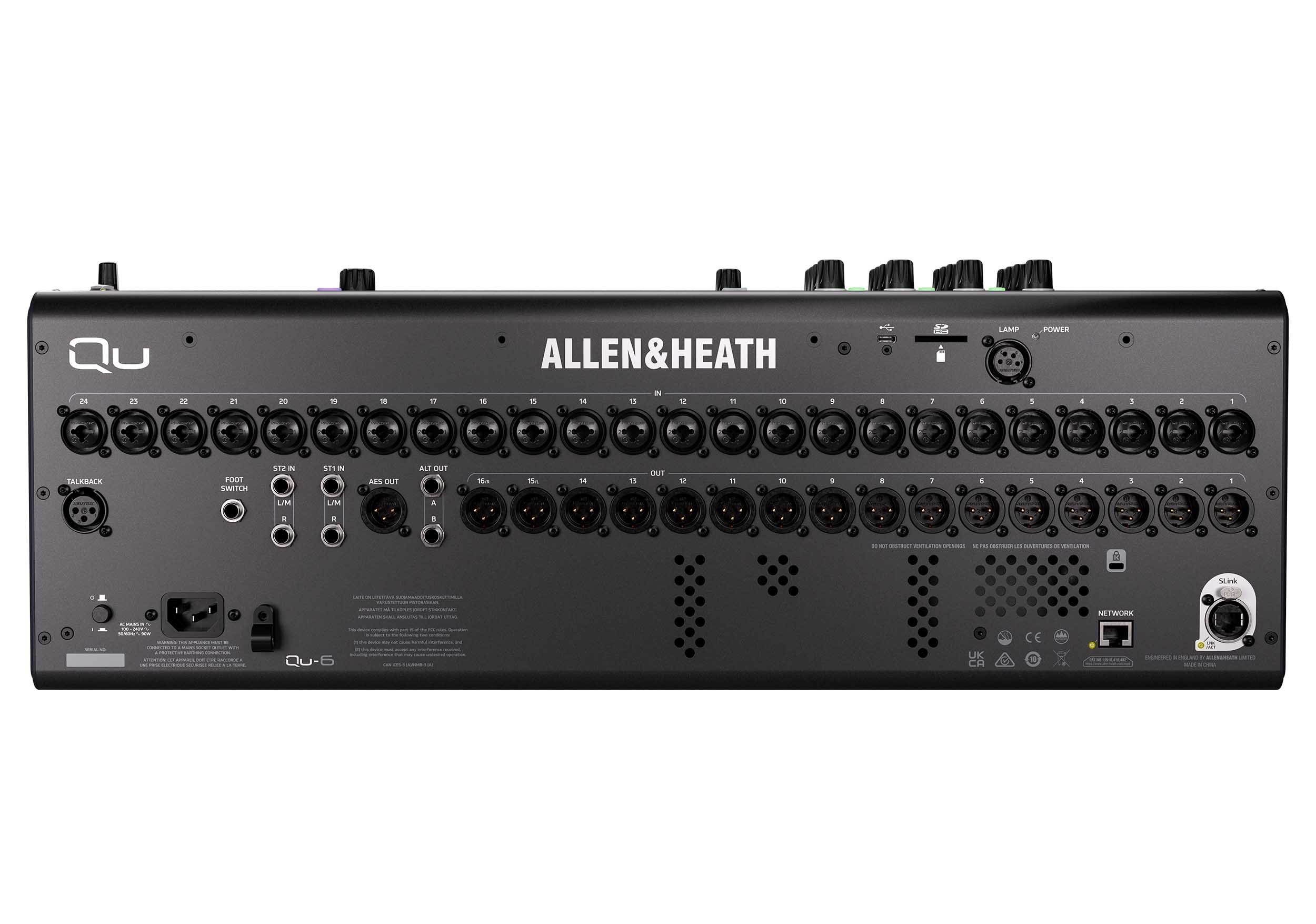 Allen & Heath Qu-6/Qu-6D Digital Mixer 38 input / 24 output - 96kHz XCVI Core by ALLEN & HEATH