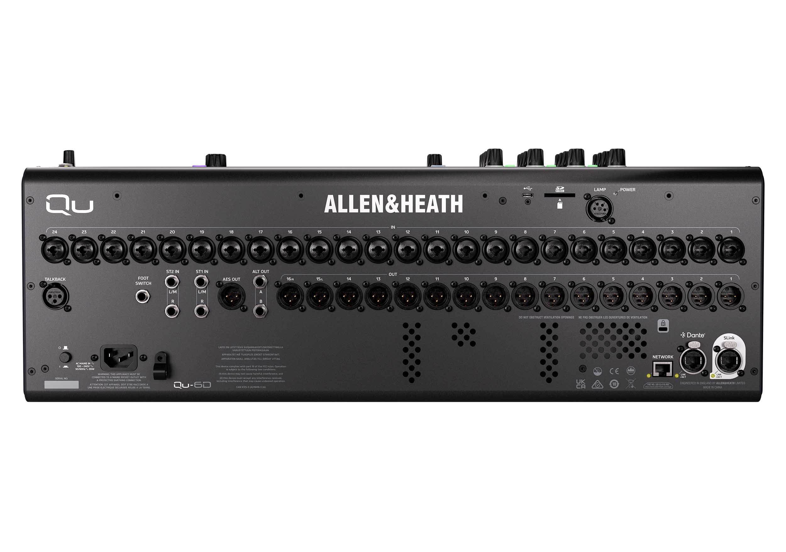 Allen & Heath Qu-6/Qu-6D Digital Mixer 38 input / 24 output - 96kHz XCVI Core by ALLEN & HEATH