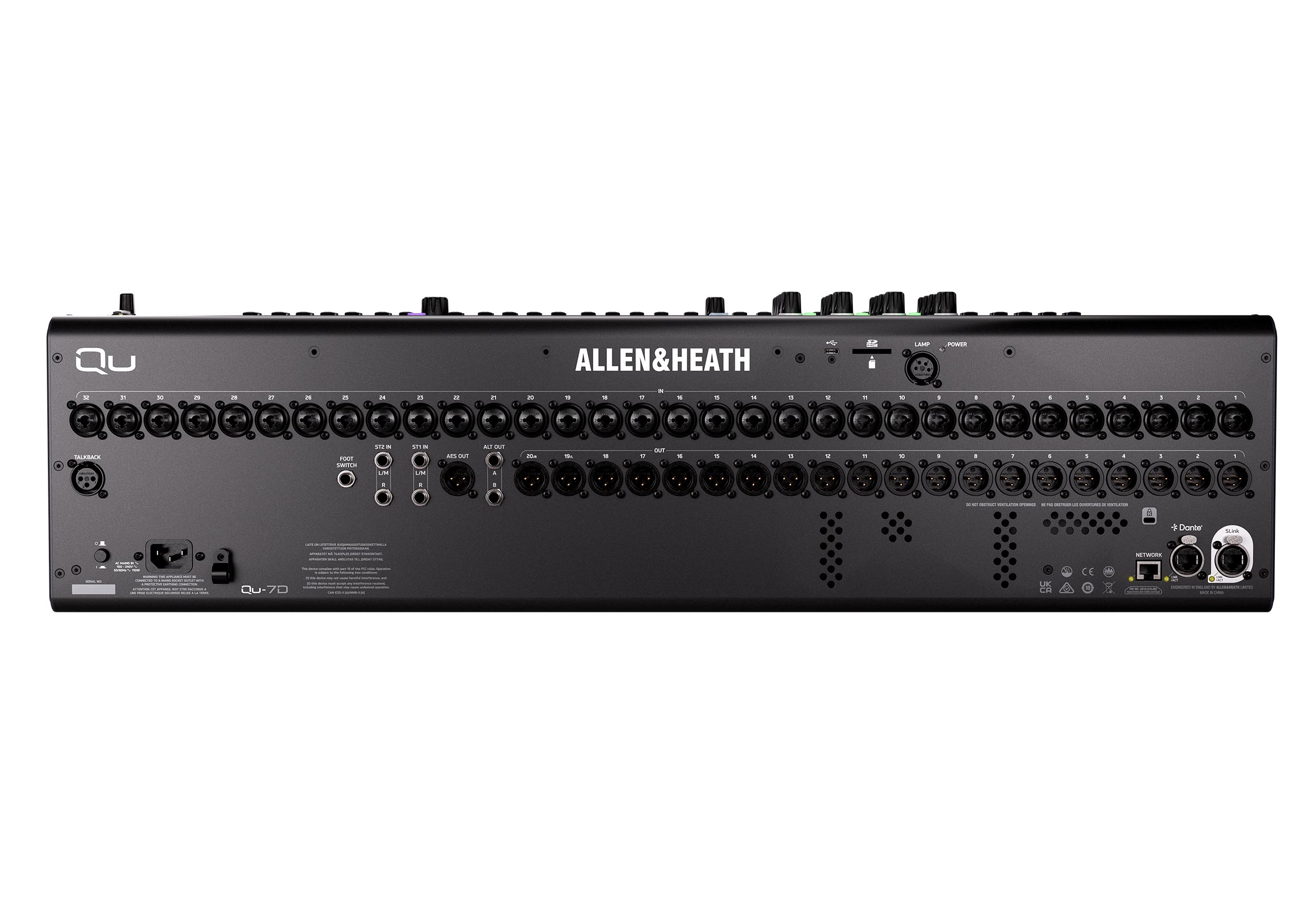 Allen & Heath Qu-7/Qu-7D Digital Mixer 38 Input / 24 output - 96kHz XCVI Core by ALLEN & HEATH