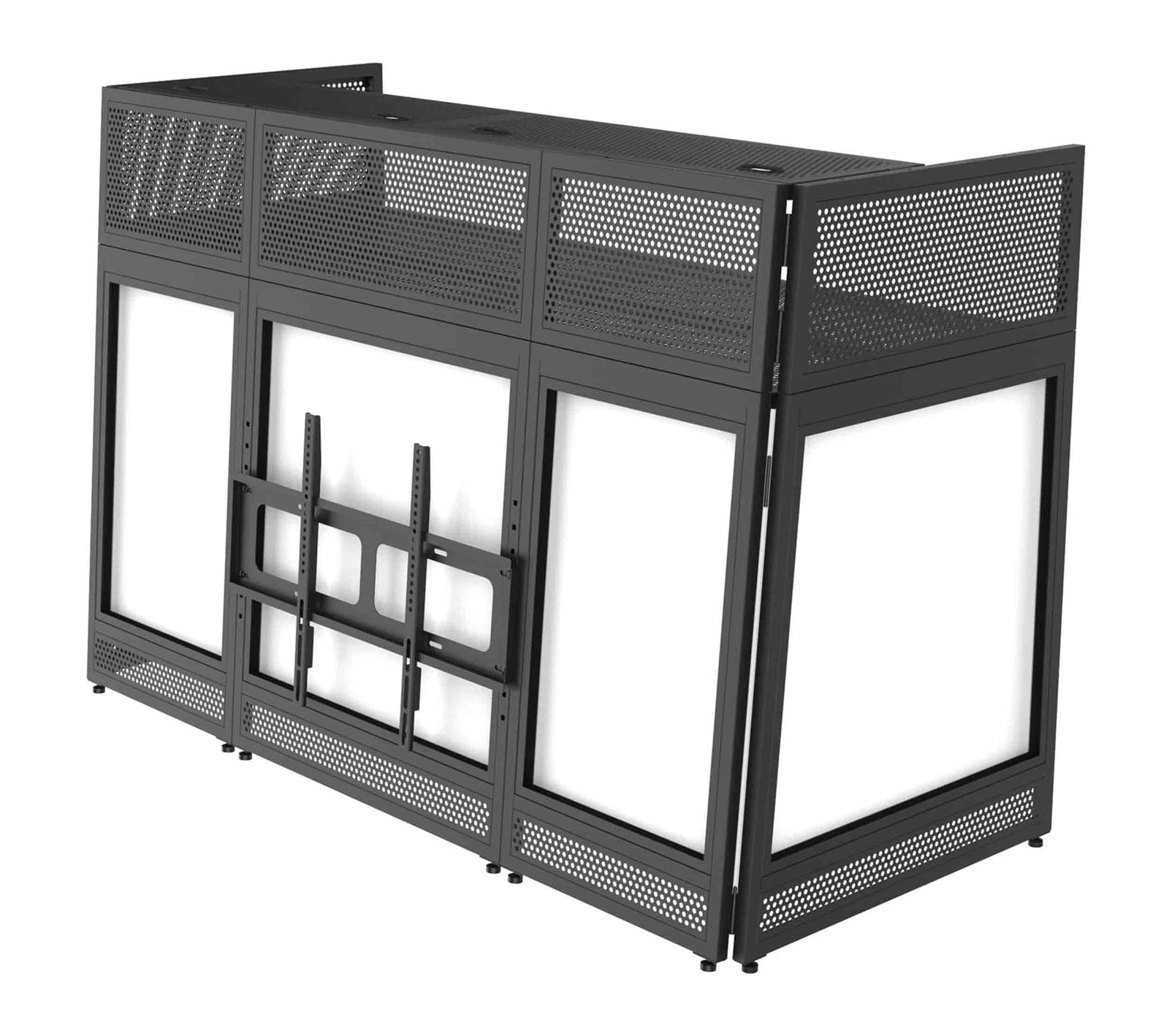 B-Stock: Odyssey DJBOOTHM78, 70-Inch Wide Surface TV Mountable DJ Battle Booth with Removable Top by Odyssey