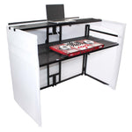ProX XF-MESAMEDIA MK2, DJ Facade Table Workstation Includes TV Bracket Mount White and Black Scrims and Carry Bag by ProX Cases