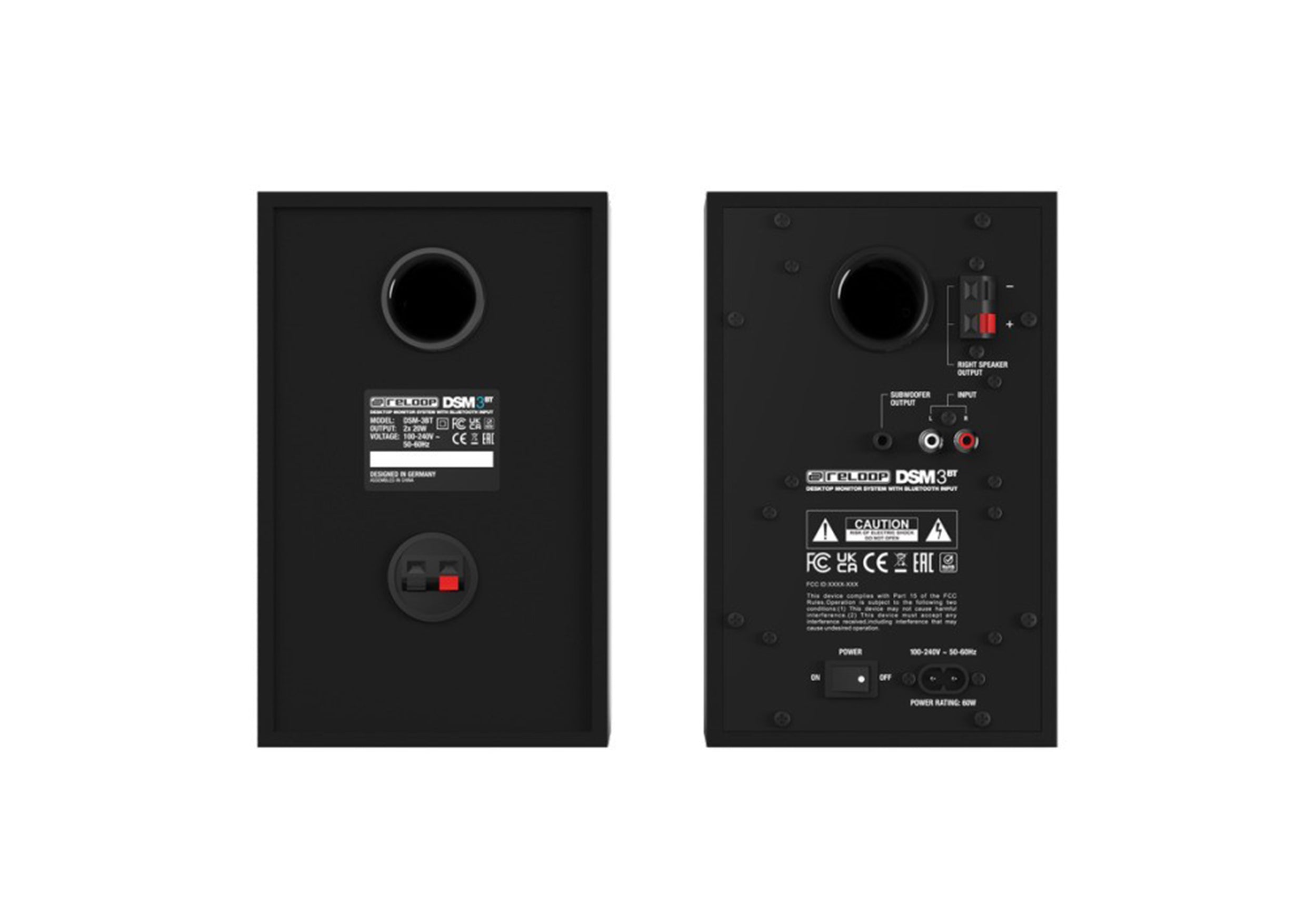 Reloop DSM-3-BT Smart Desktop Monitor System with Wireless Input - Black Pair by Reloop