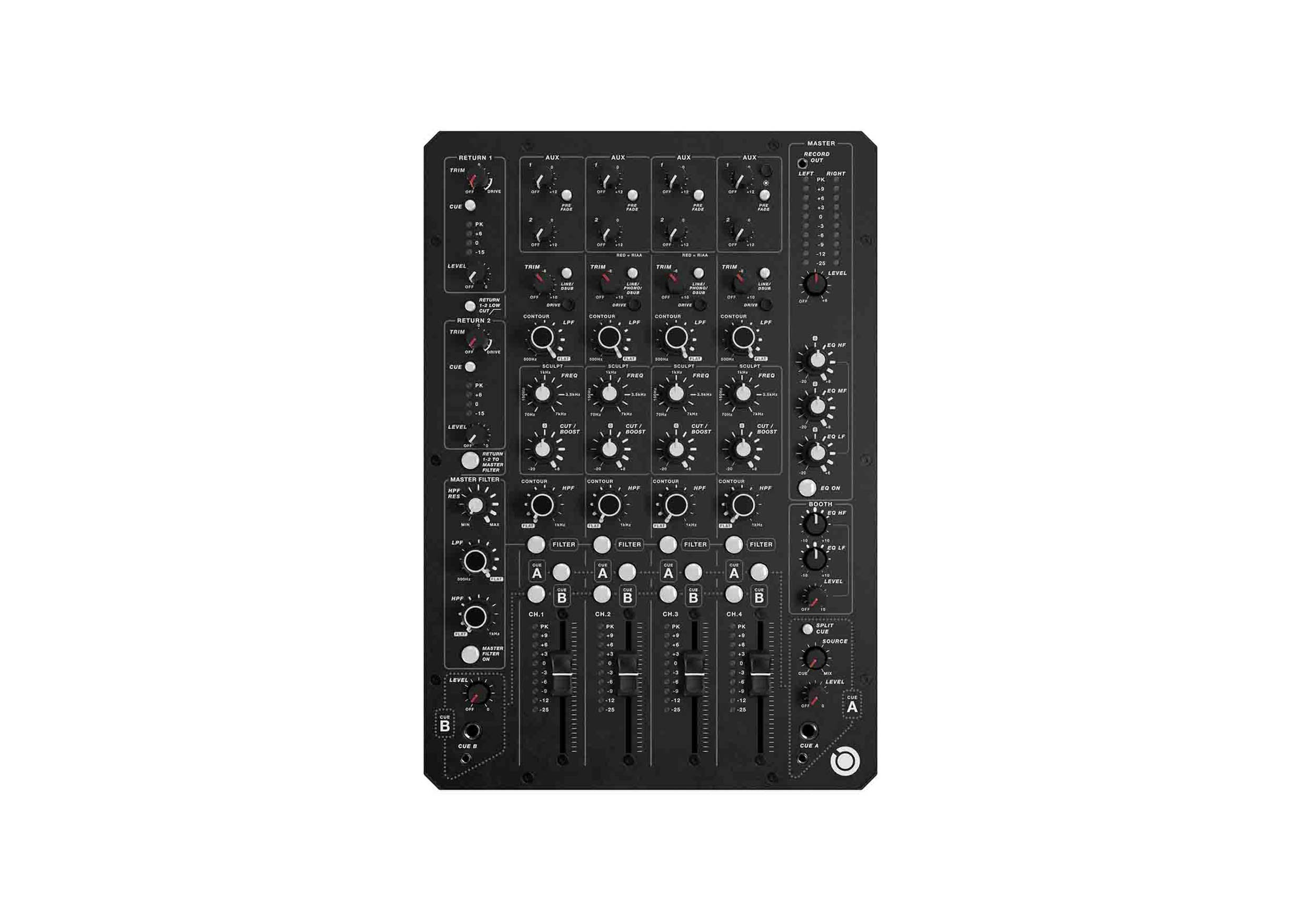 PLAYdifferently MODEL 1.4 Premium Ultracompact 4 Channel Analog DJ Mixer by PLAYdifferently
