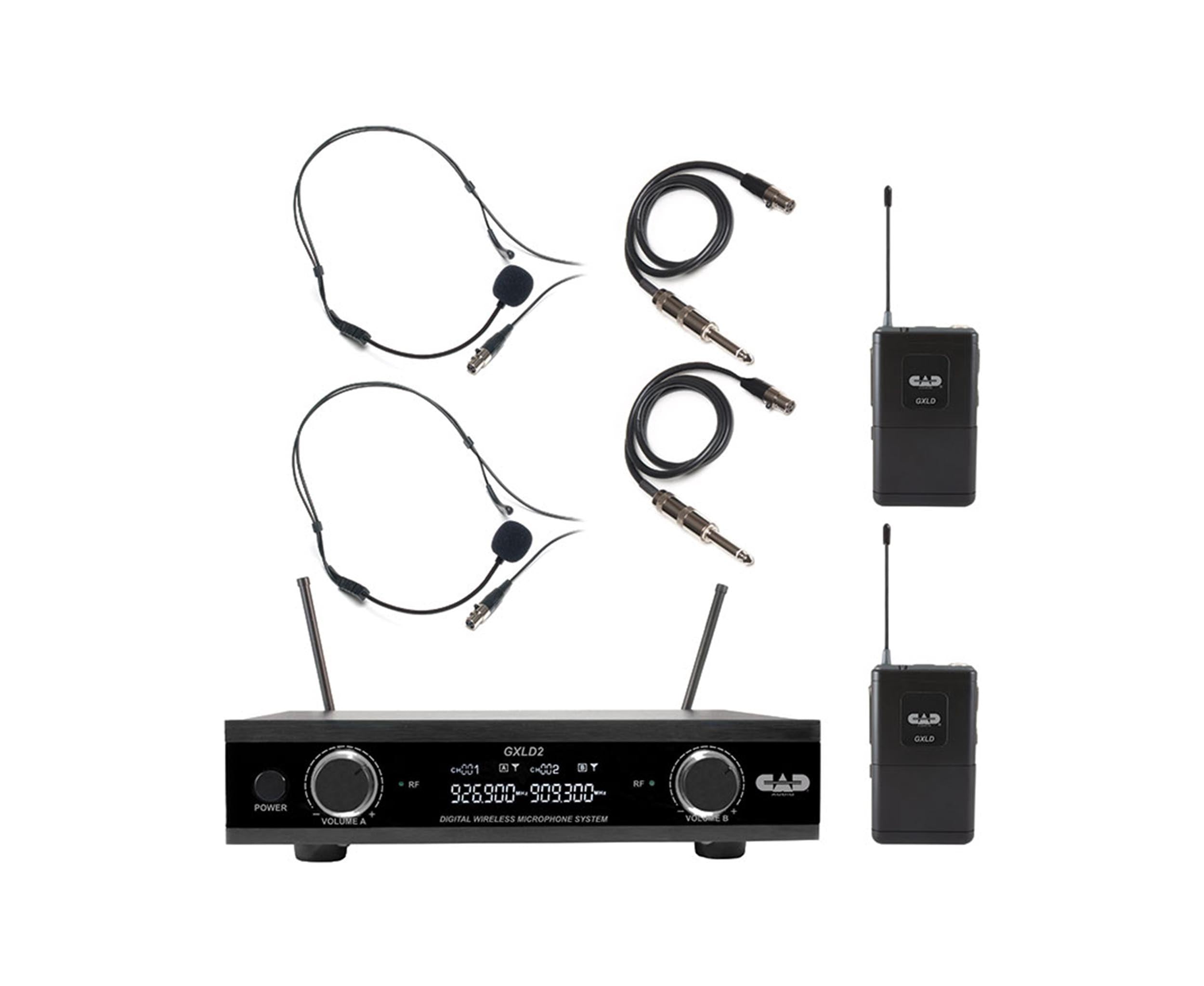 CAD Audio GXLD2-BBAH Digital Wireless Dual Bodypack Microphone System - AH Frequency by CAD Audio