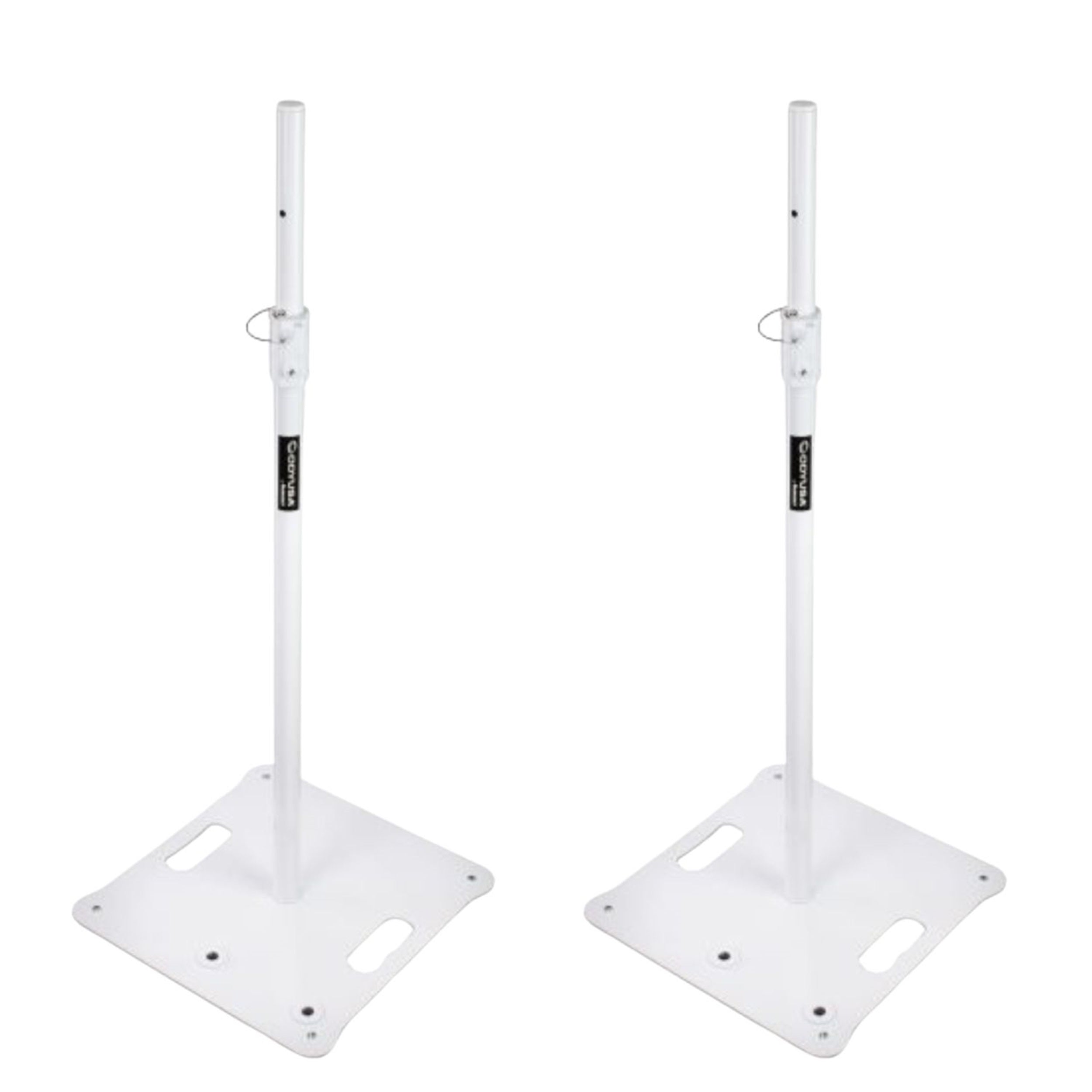 Odyssey LSBP96WHT, 96 Inch Tall White Square Base Speaker Stands - Pair by Odyssey