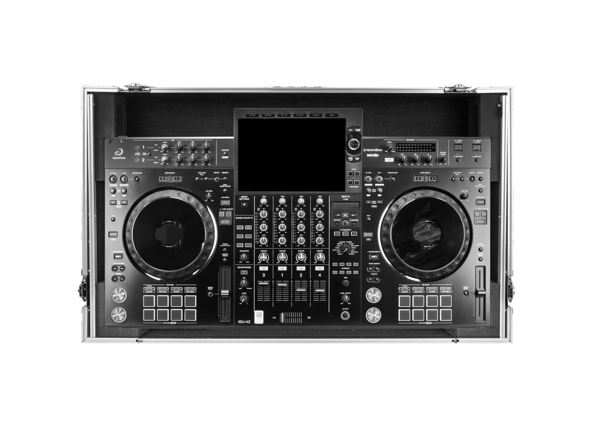 Odyssey FZGSATXDJAZW Dual 1U Rack Space Flight Case for AlphaTheta XDJ-AZ by Odyssey