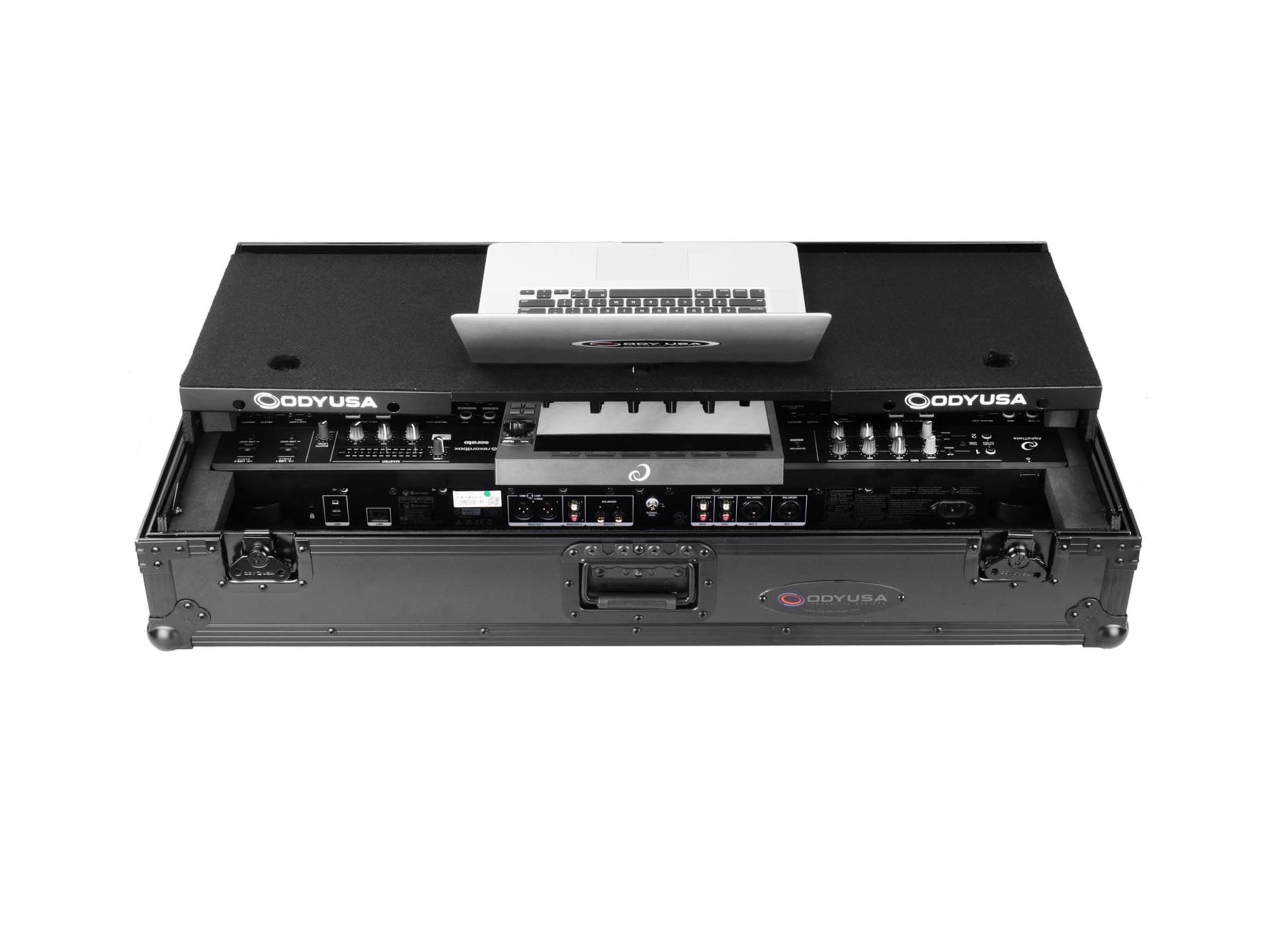 Odyssey FZGSATXDJAZWBL Dual 1U Rack Space Black Label Flight Case for AlphaTheta XDJ-AZ by Odyssey