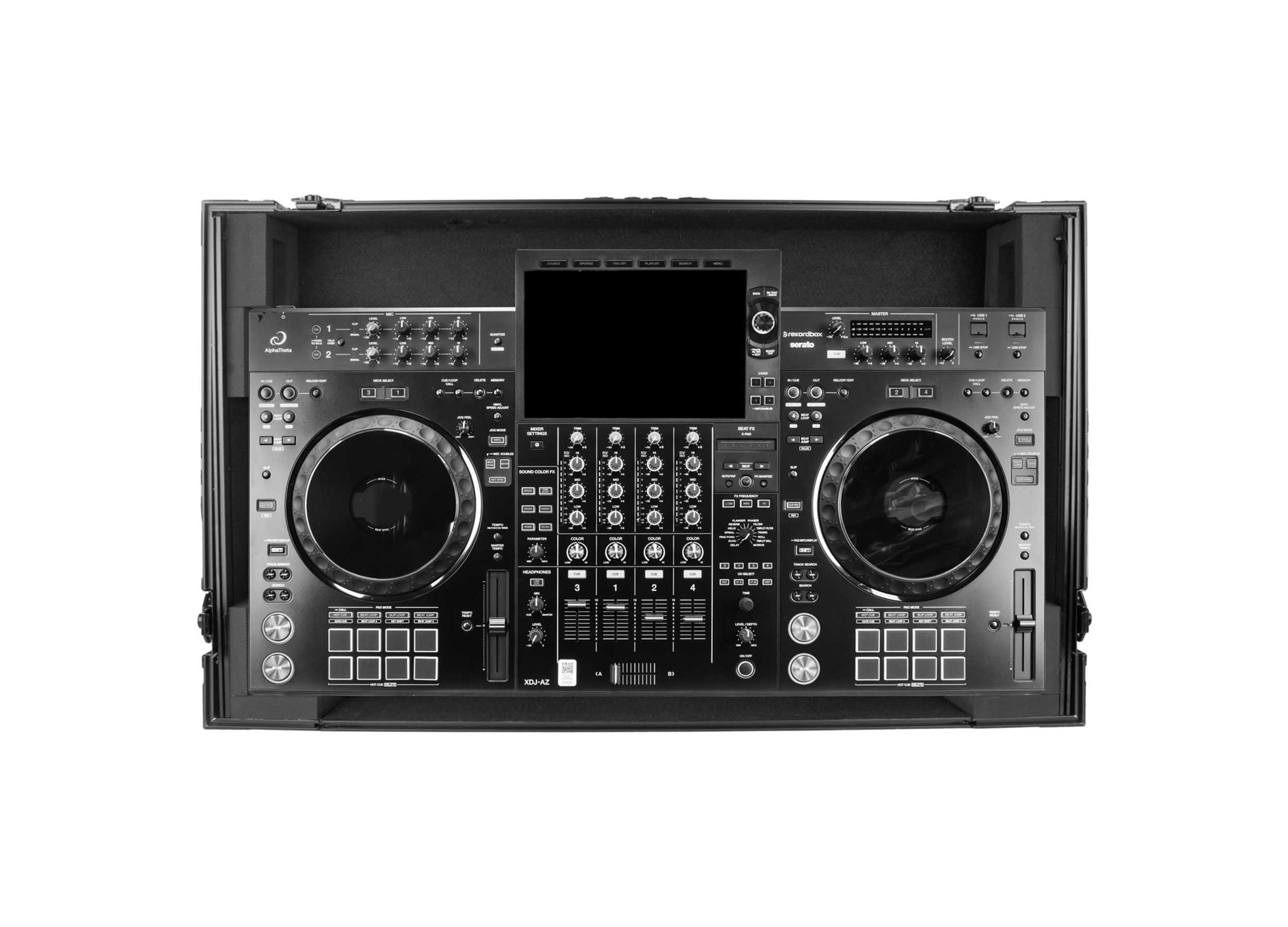 Odyssey FZGSATXDJAZWBL Dual 1U Rack Space Black Label Flight Case for AlphaTheta XDJ-AZ by Odyssey