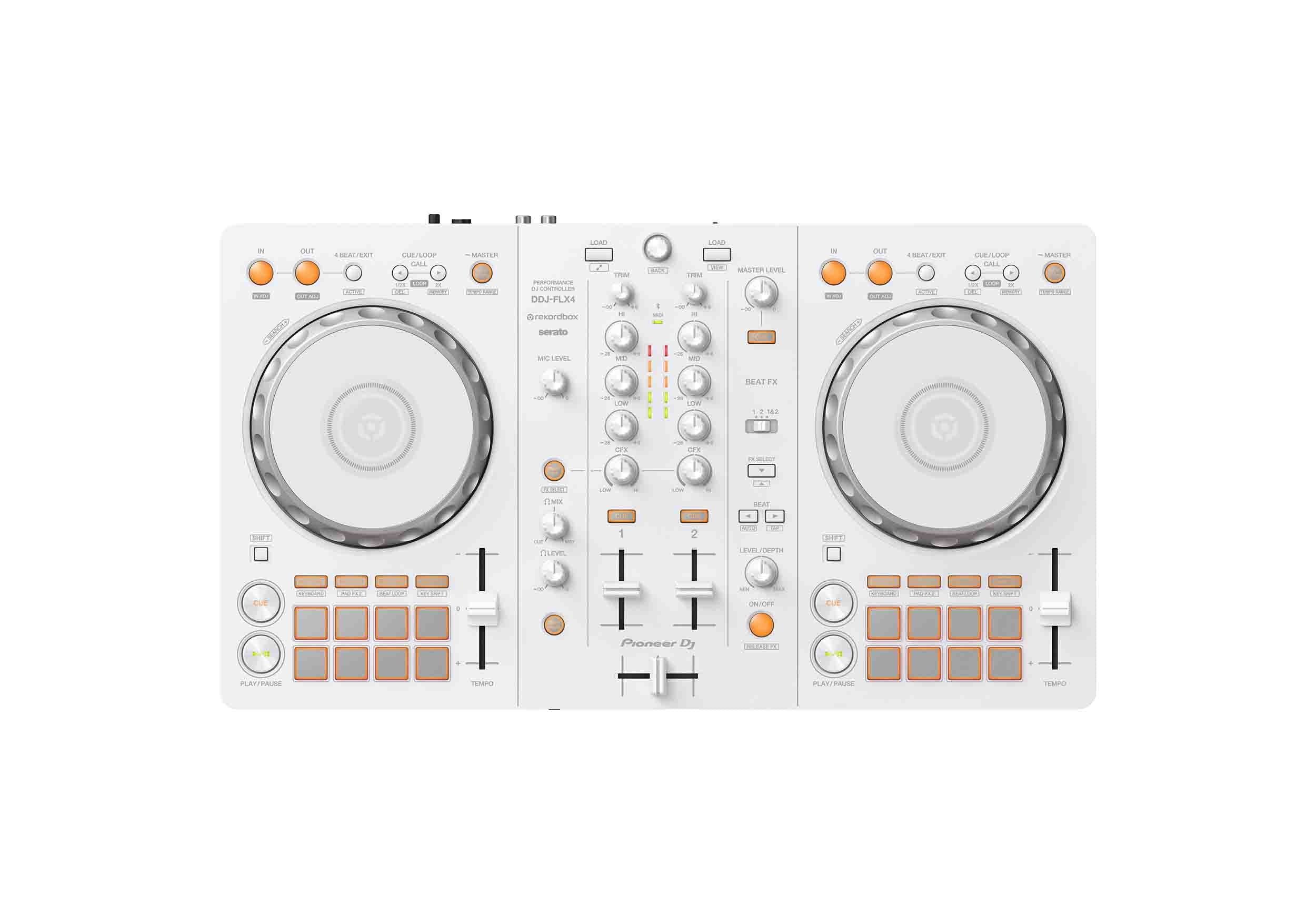 B-Stock: Pioneer DJ DDJ-FLX4-W, 2-Channel DJ Controller for Serato and Rekordbox - White by AlphaTheta
