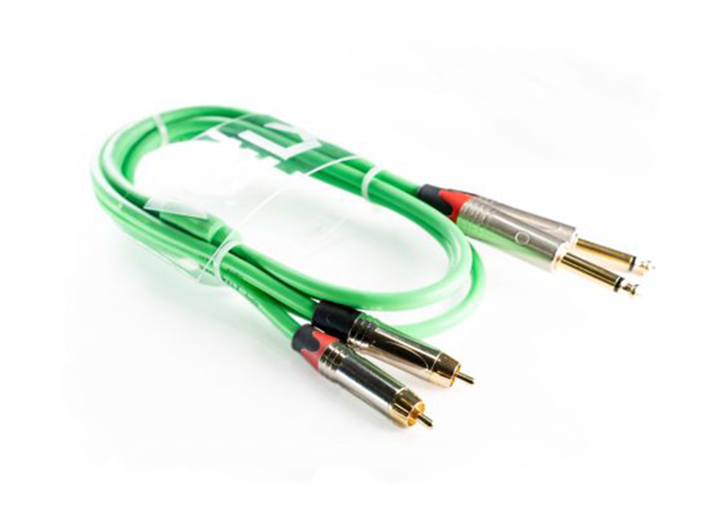 WELX RT 1.5 Meter RCA to Dual 6.5mm TS Connectors Audio Cable - Green by WELX