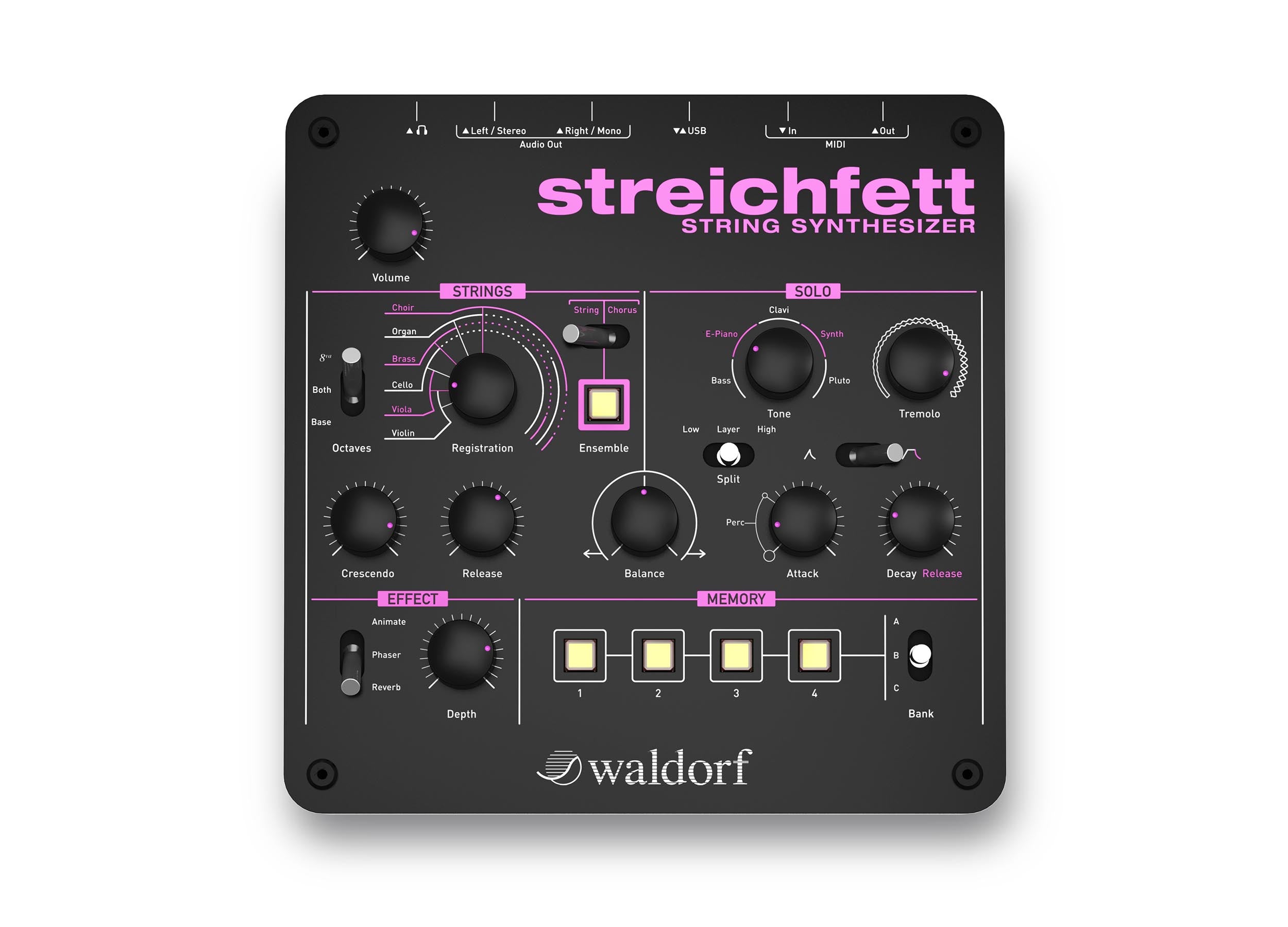 Waldorf STREICHFETT String Synthesizer Vintage Inspired Polyphonic Sound Module by Waldorf
