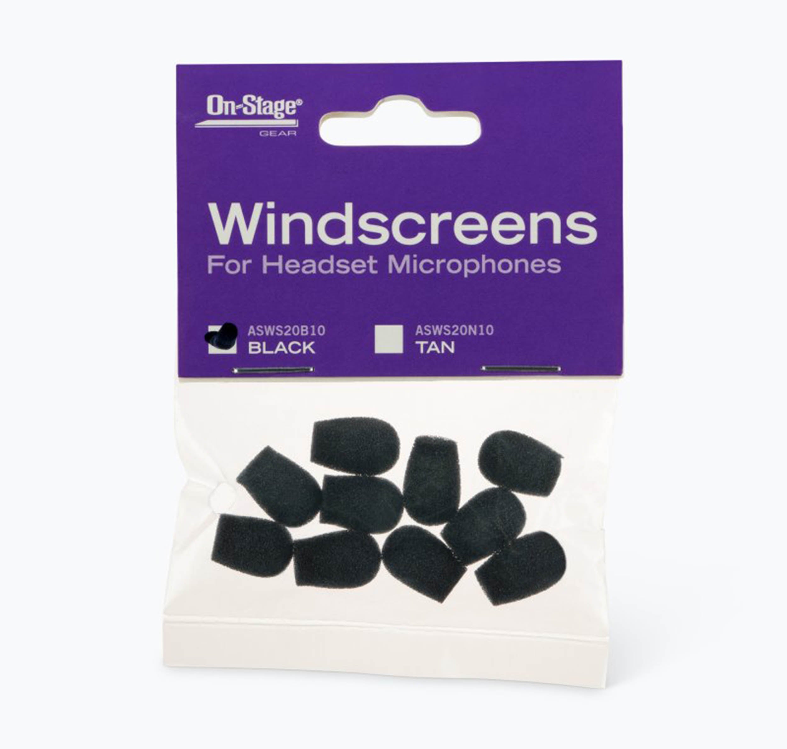 Onstage ASWS20B10 Windscreens for Headset Microphones - 10 Pack by OnStage