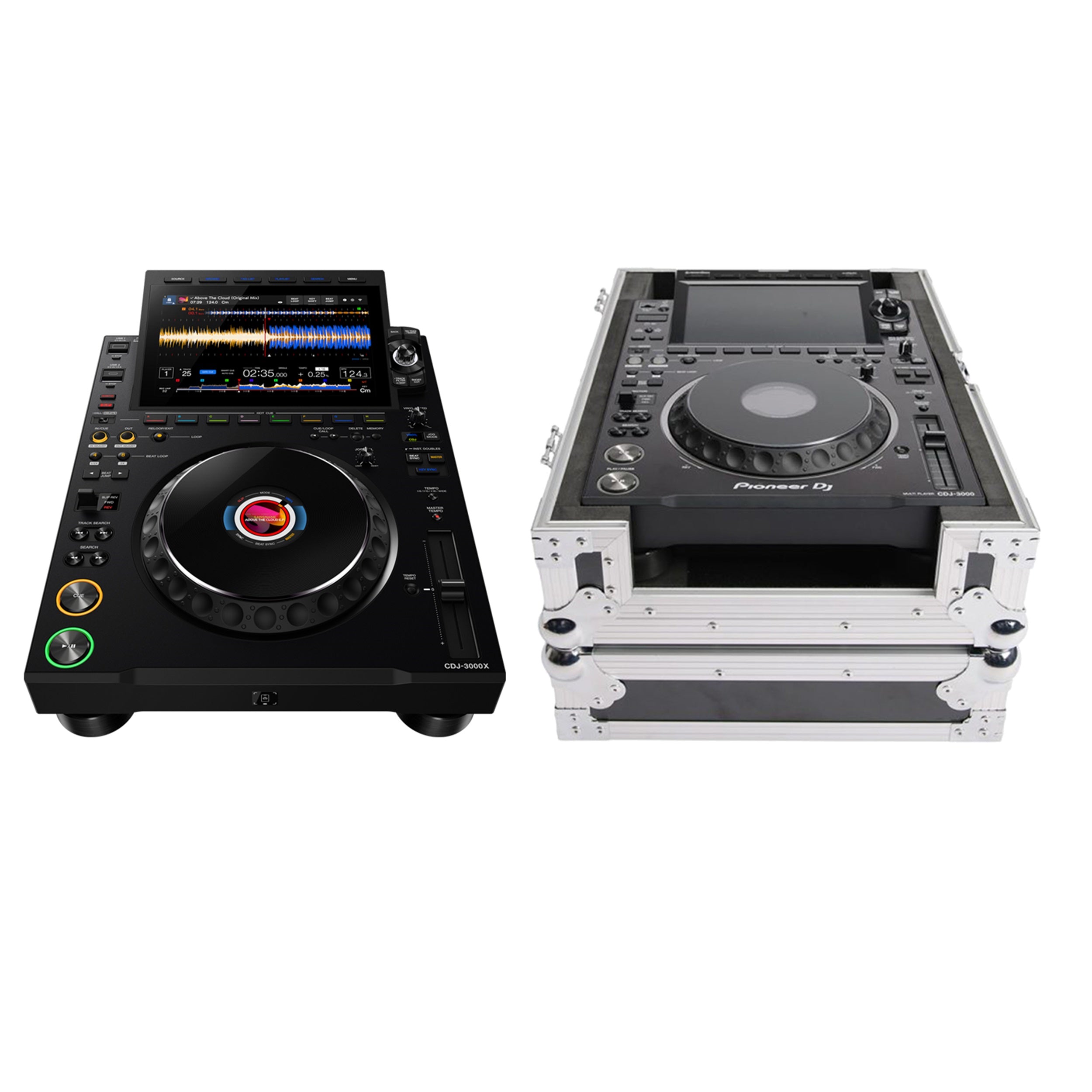 AlphaTheta CDJ-3000X DJ Media Player with Magma MGA41003 Flight Case by AlphaTheta