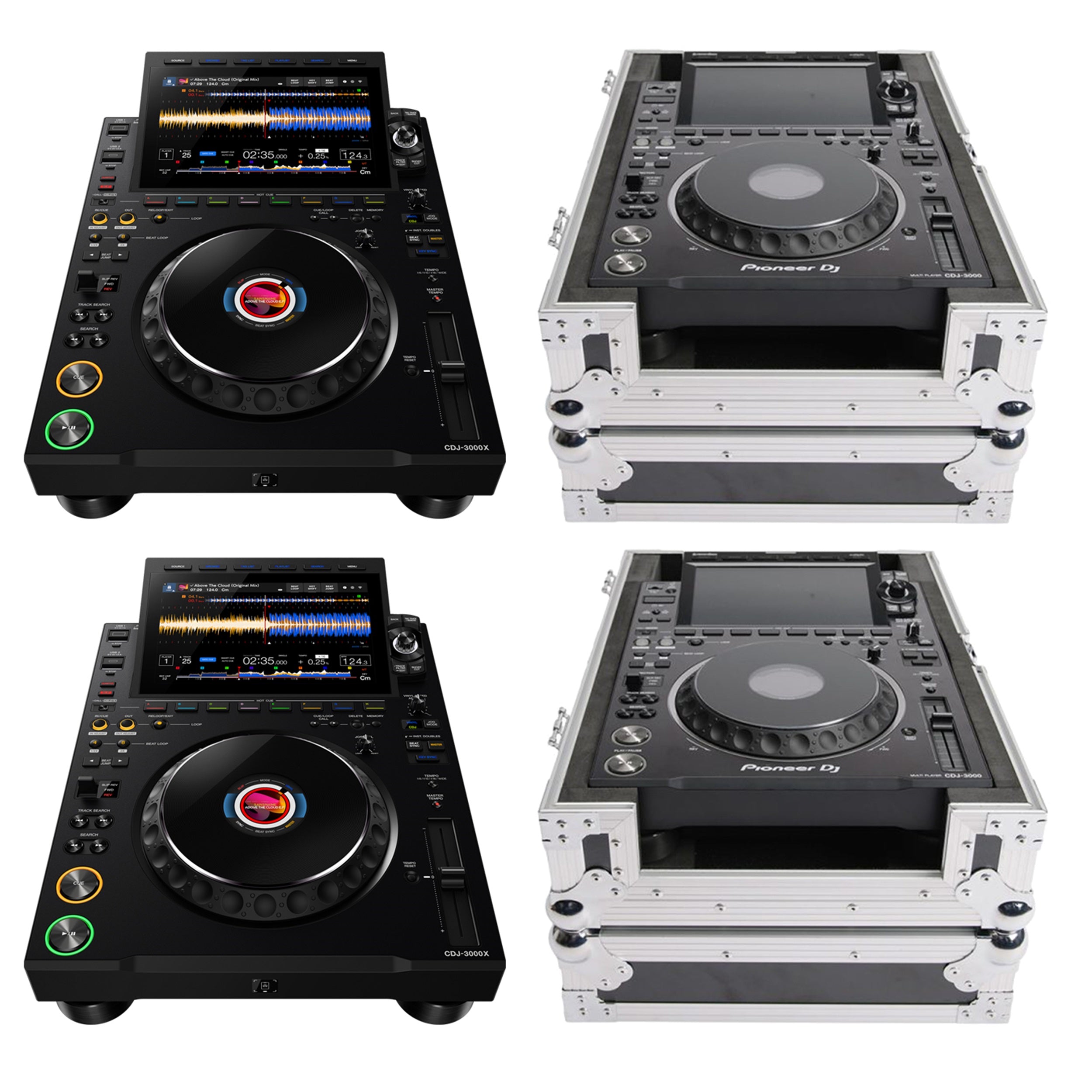 AlphaTheta CDJ-3000X DJ Media Players with Magma MGA41003 Flight Cases by AlphaTheta
