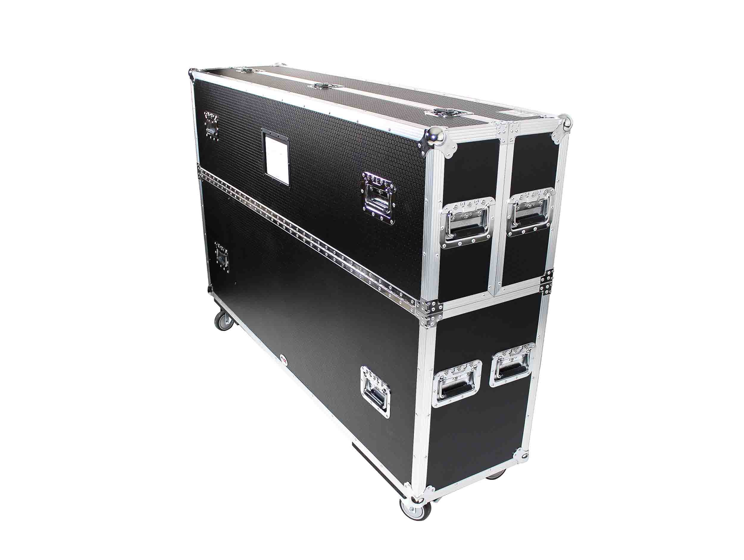 ProX XS-LCD7080WX2 Adjustable Flight Case for Flat Panel Monitor LED-LCD-Plasma TV Dual 70" to 85" W-4" Casters by ProX Cases