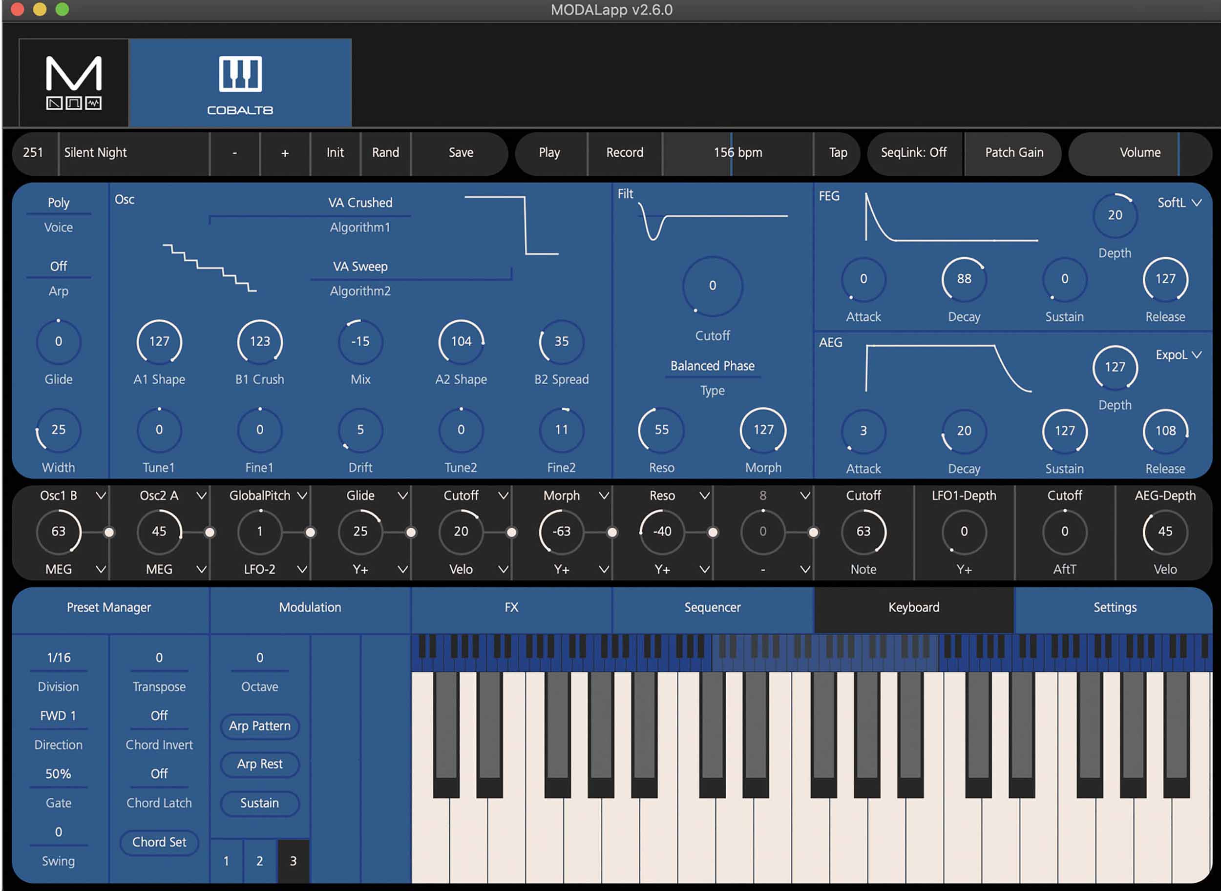 Modal COBALT8X 8-voice Extended Virtual Analog Synthesizer - 61 Key by Modal