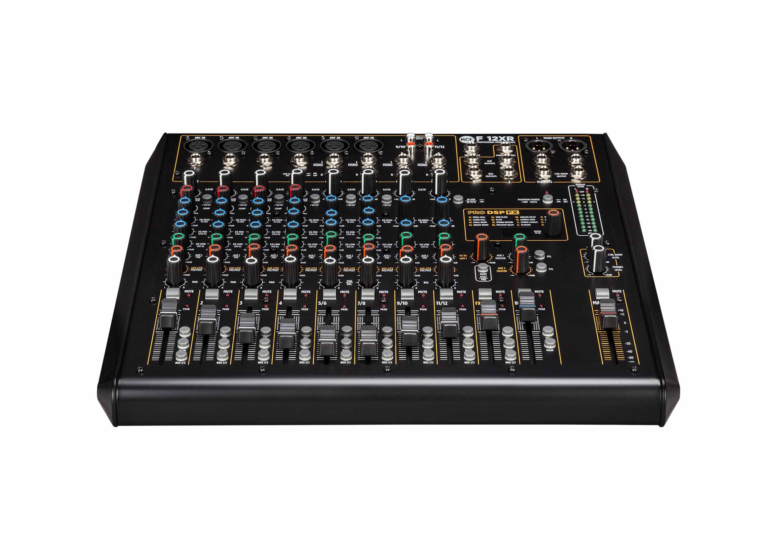 RCF F-12XR 12-Channel Mixing Console with Multi-FX and USB Recording by RCF
