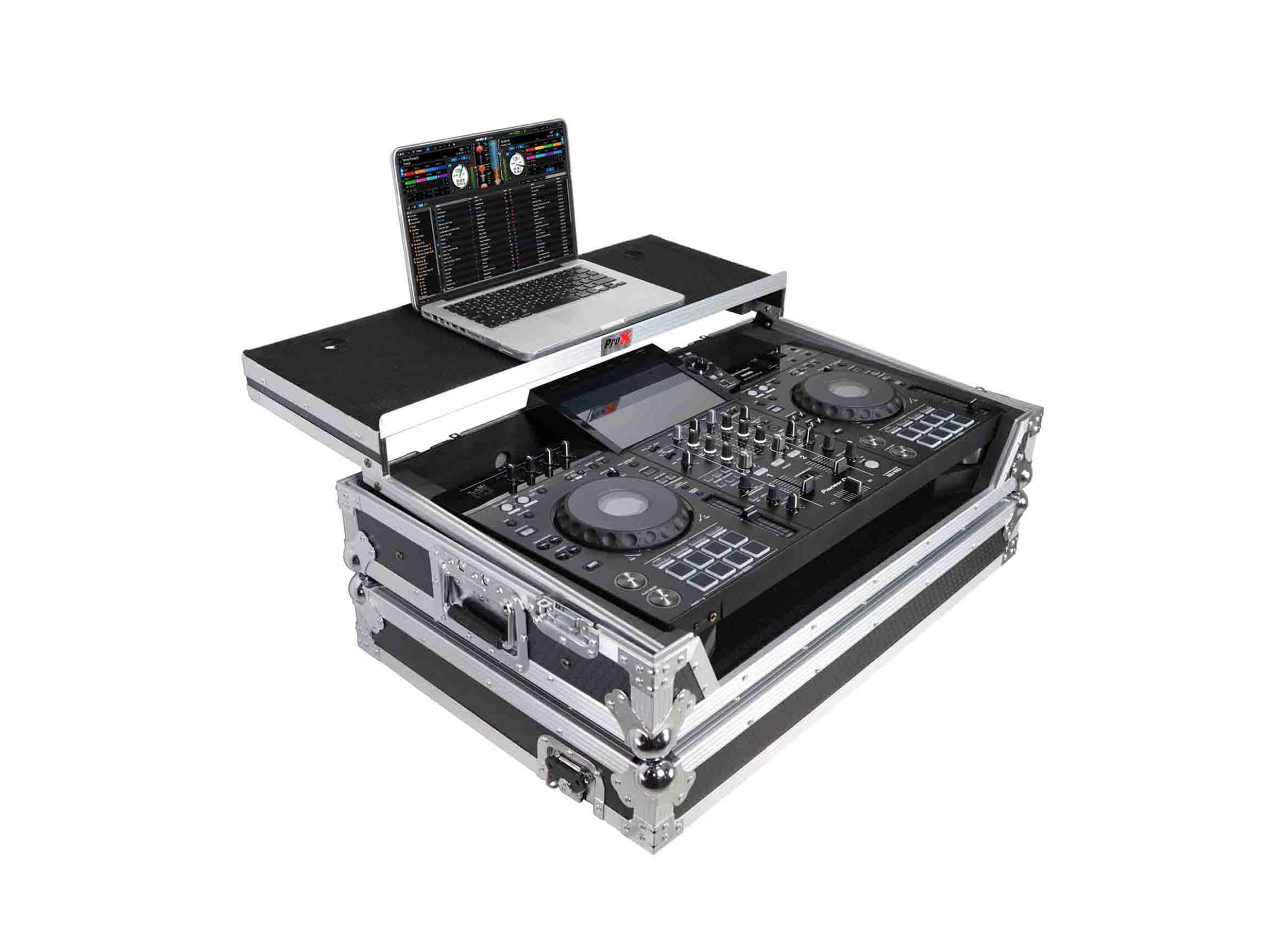ProX XS-XDJRX3 WLT Flight Case for Pioneer XDJ-RX3, DDJ-REV5 DJ Controller with Laptop Shelf 1U Rack Space and Wheels by ProX Cases