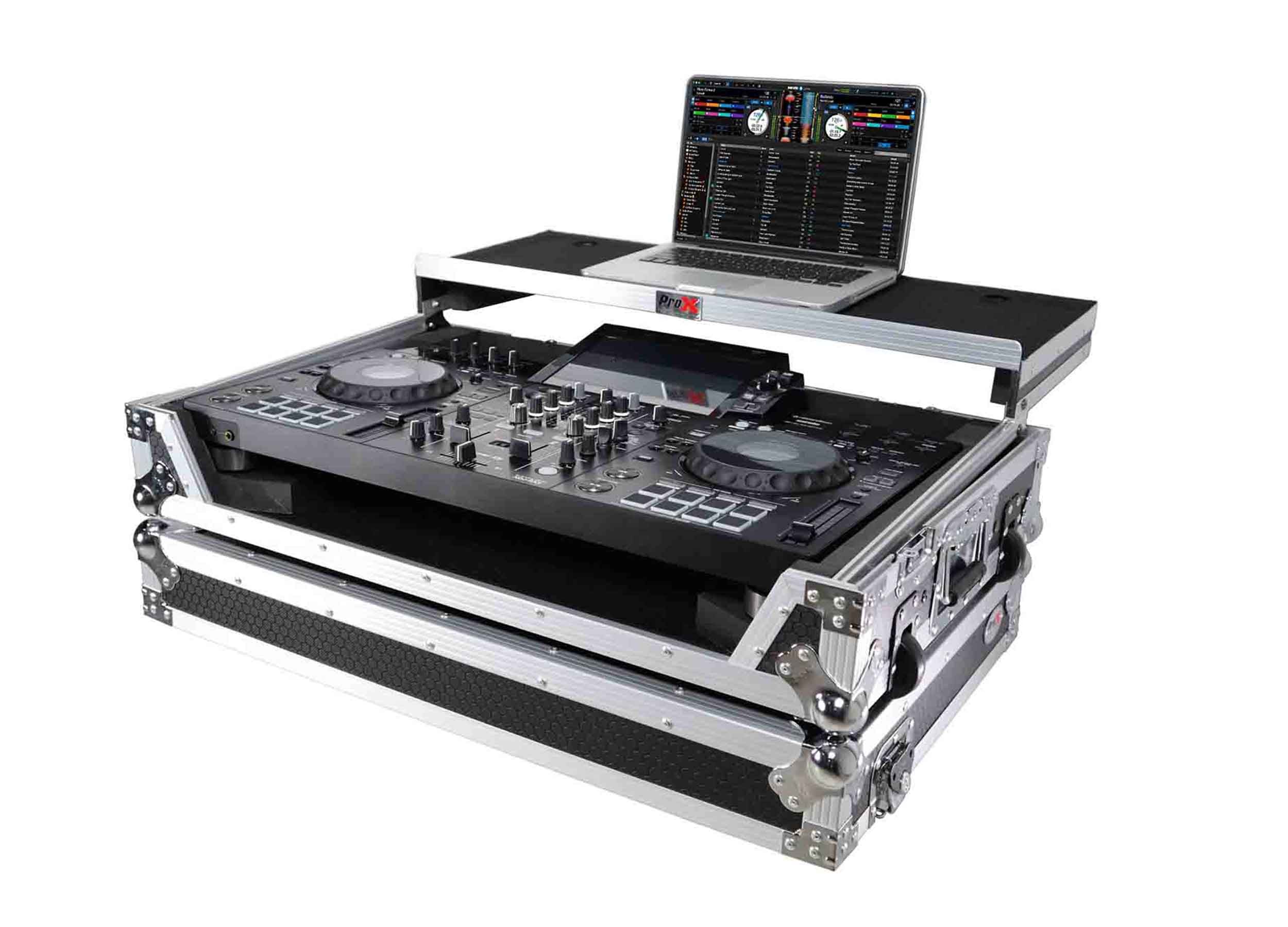 ProX XS-XDJRX3 WLT Flight Case for Pioneer XDJ-RX3, DDJ-REV5 DJ Controller with Laptop Shelf 1U Rack Space and Wheels by ProX Cases